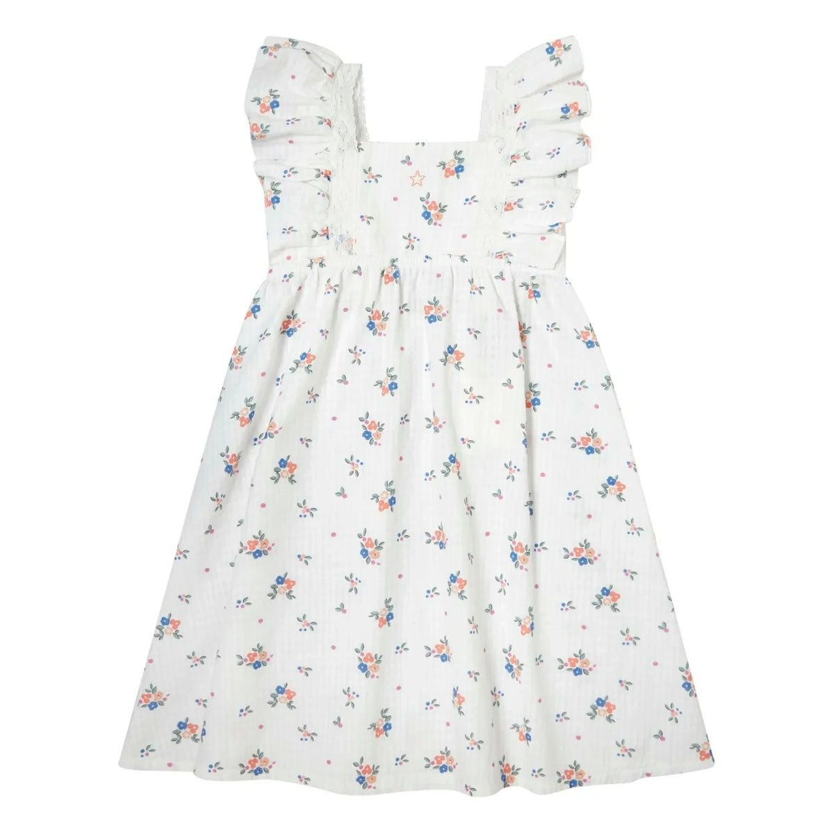 Tocoto Vintage - Çiçek Desenli Elbise | Beyaz
