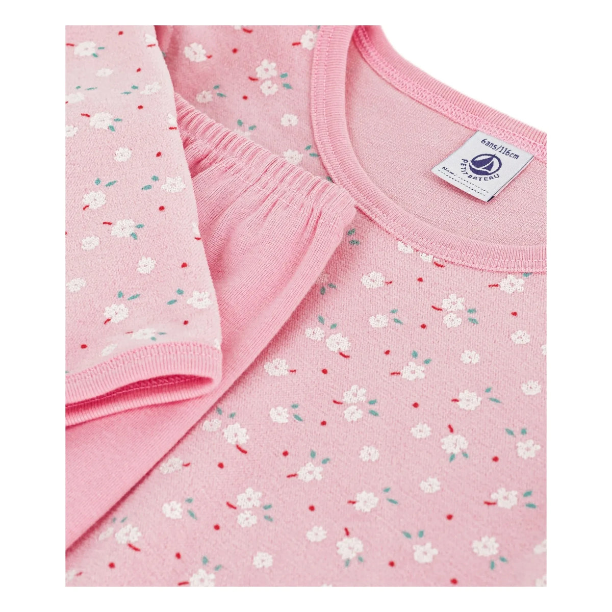 Petit Bateau - फ्लोरल प्रिंट ऑर्गेनिक कॉटन पजामा शर्ट | गुलाबी