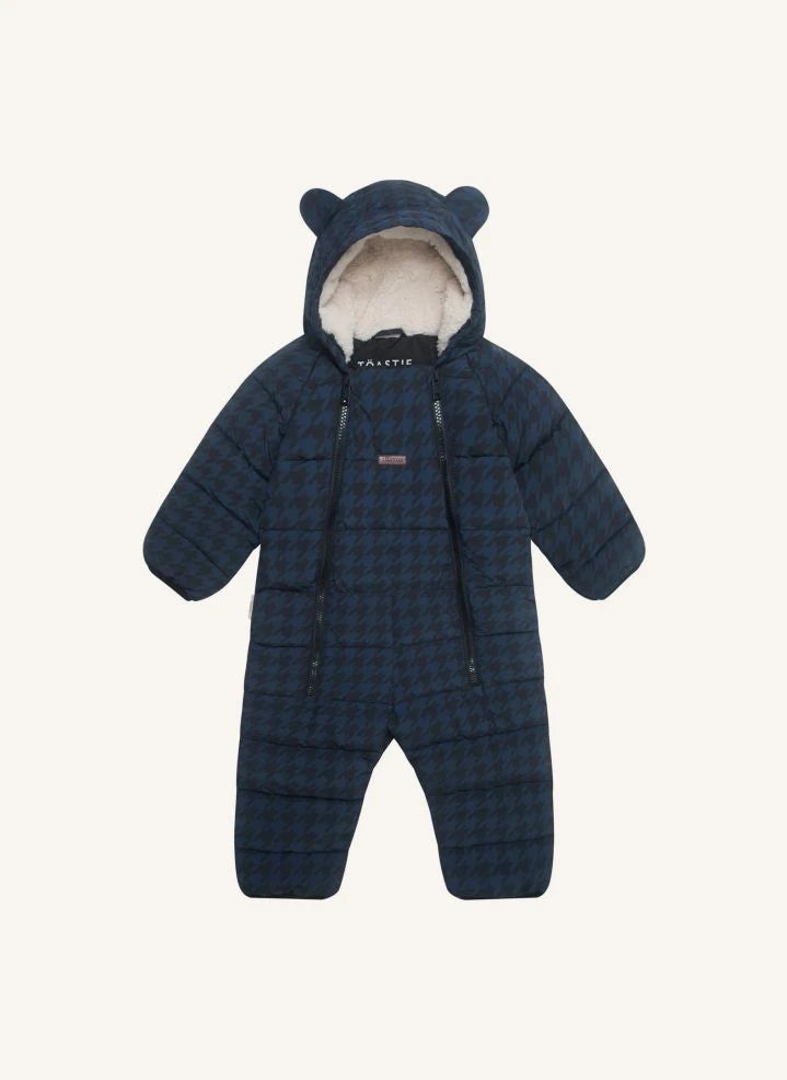 Töastie - Recycled Liflerden Yapılmış Su Geçirmez Houndstooth Cloud Ceket | Mavi