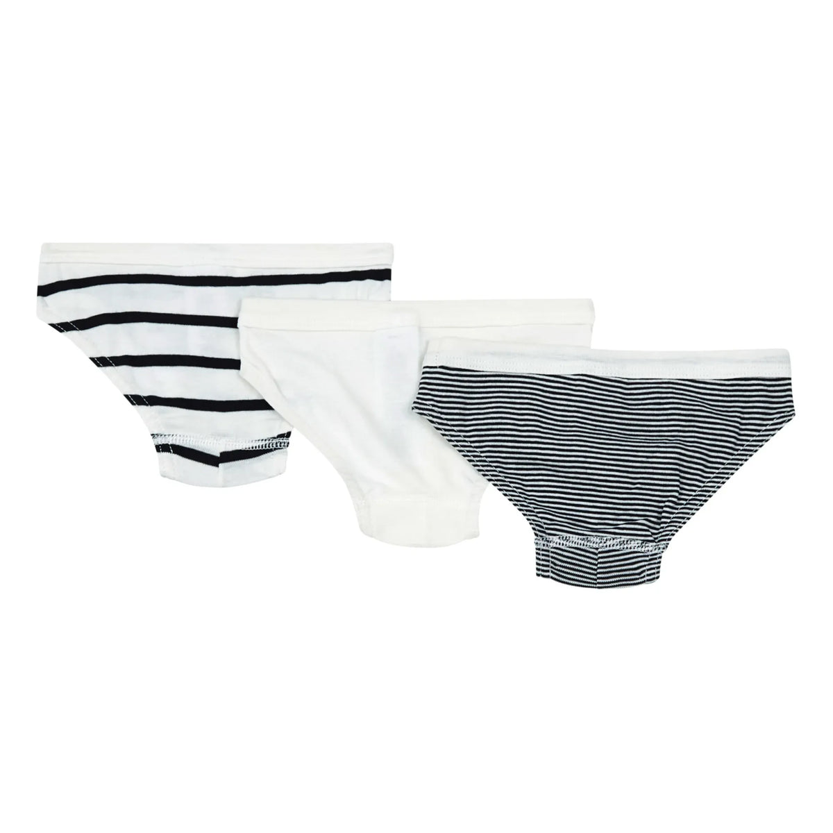 Petit Bateau - 3'lü Organik Pamuklu Çizgili Külot | Mavi