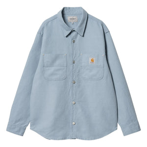 Carhartt WIP - वाल्टर कॉटन और लिनन ओवरशर्ट | ग्रे नीला