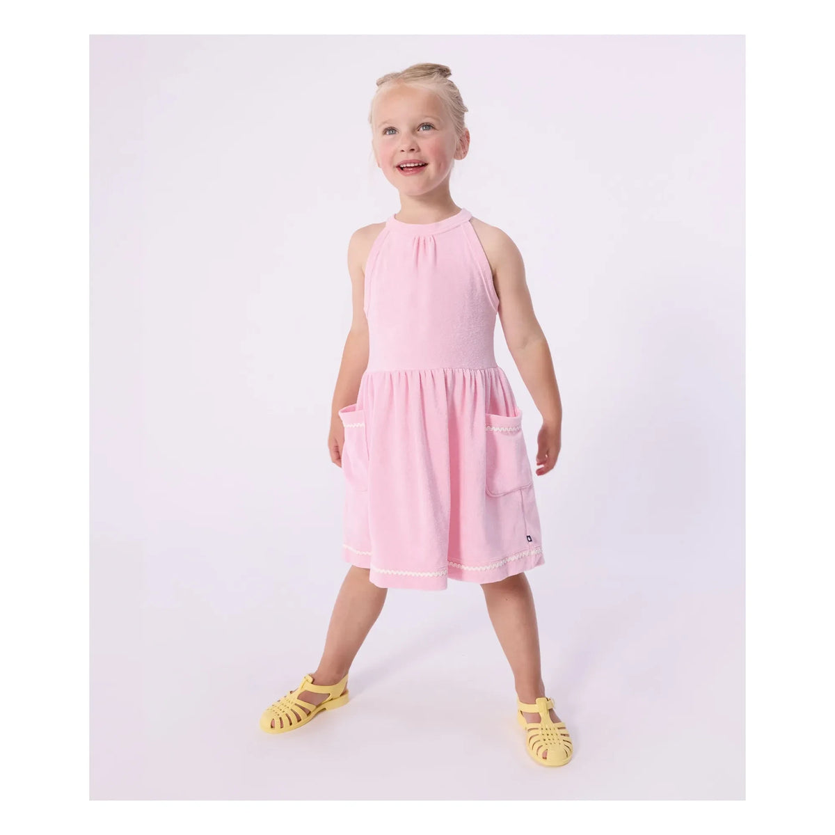 Petit Bateau - गुलाबी तौलिया ड्रेस