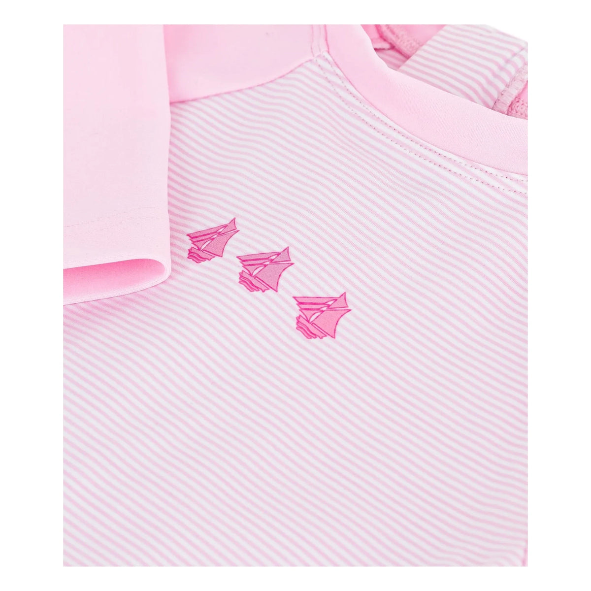Petit Bateau - धारीदार UV सुरक्षात्मक स्विमसूट | गुलाबी