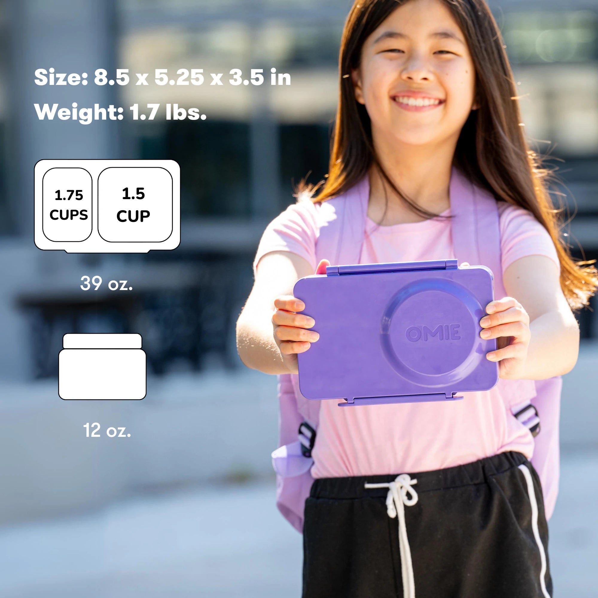 Omiebox - UP ताप इन्सुलेटेड 2. पीढ़ी गैलेक्सी पर्पल बेंटो भोजन बॉक्स