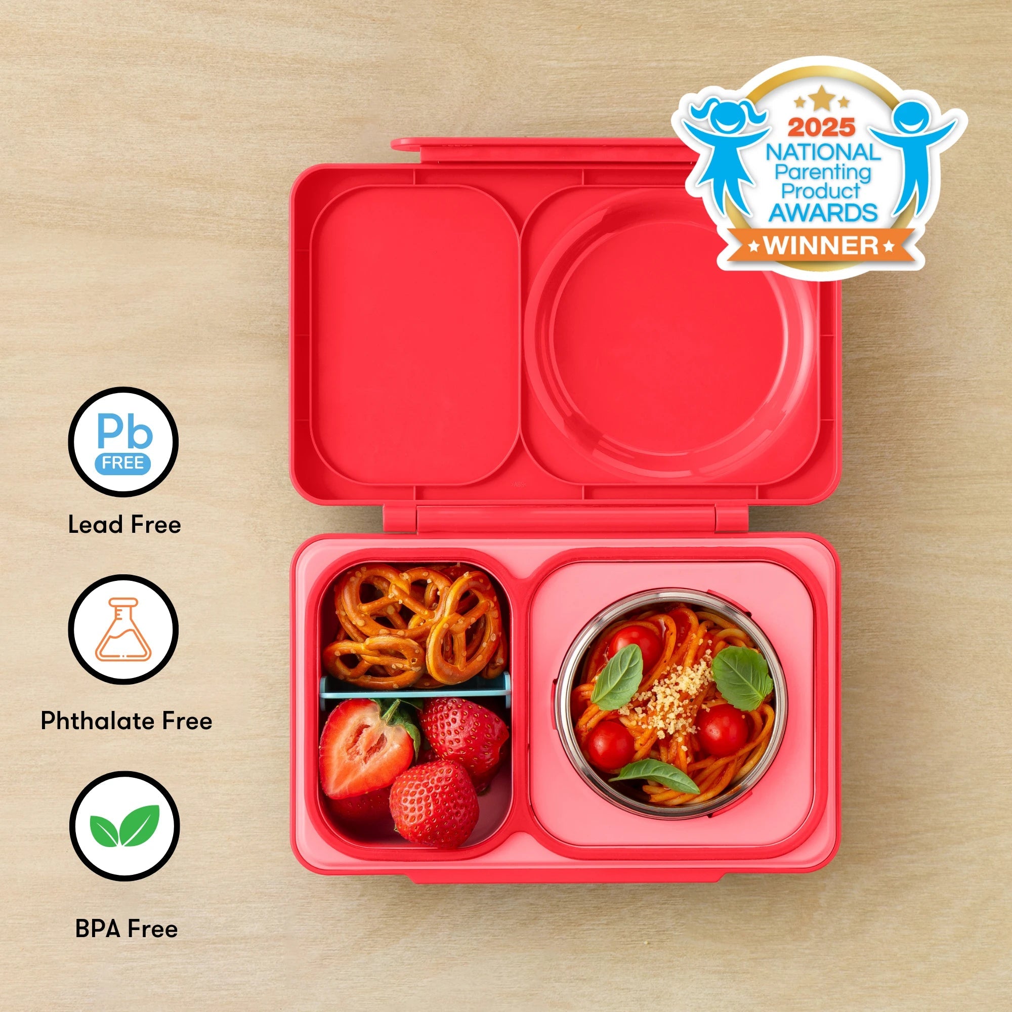Omiebox - UP थर्मल इंसुलेटेड 2. पीढ़ी चेरी गुलाबी बेंटो भोजन बॉक्स