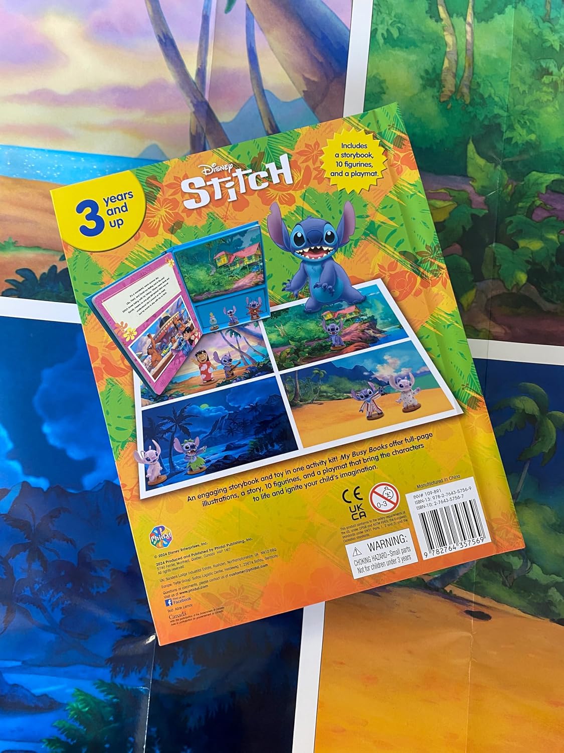 Phidal - स्टिच फिगर खिलौना वाला अंग्रेज़ी गतिविधि और कहानी पुस्तक