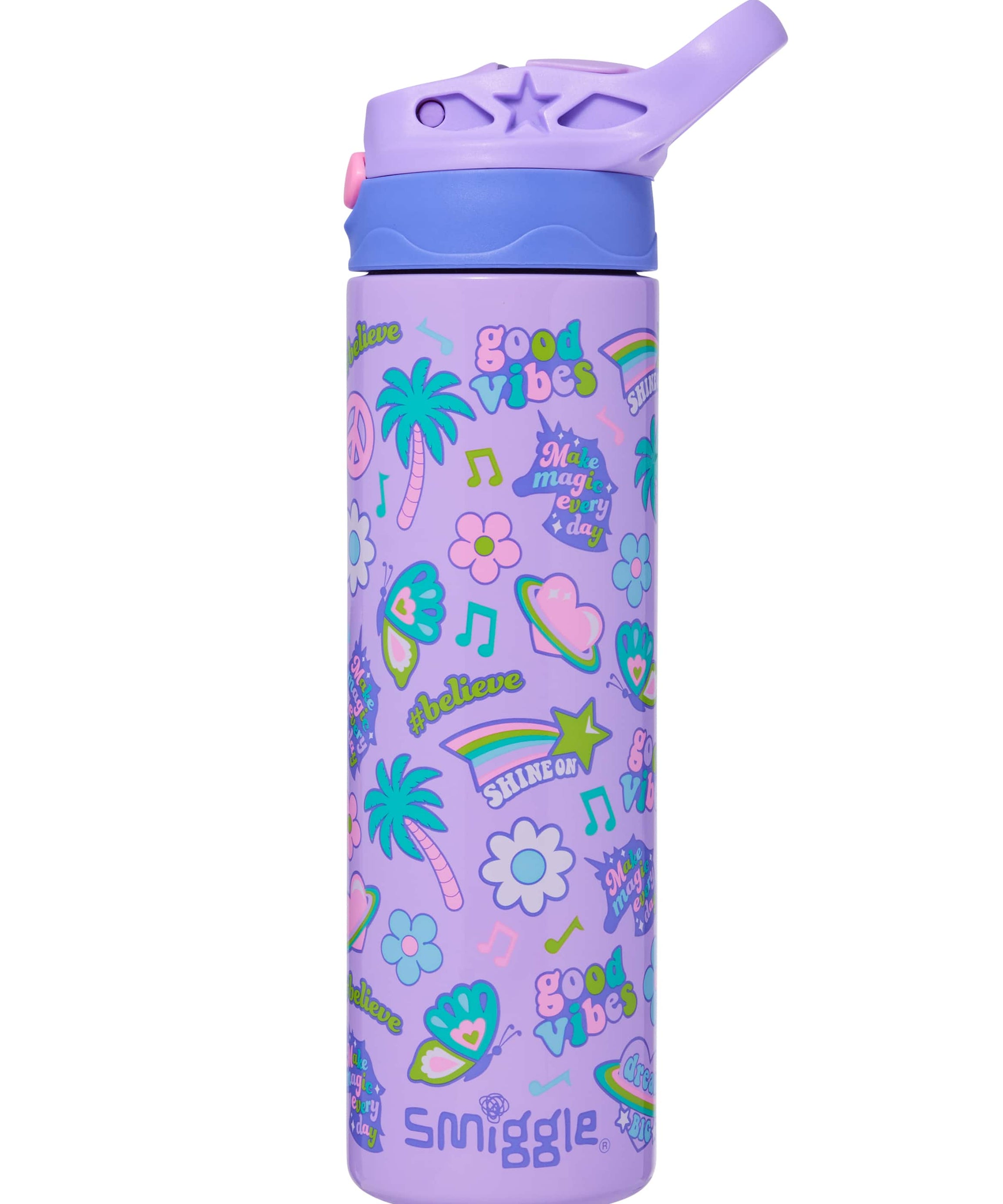 Smiggle - ऑल स्टार्स 520ML ऑटोमैटिक गुप्त पाइप वाली स्टील की मैटरा