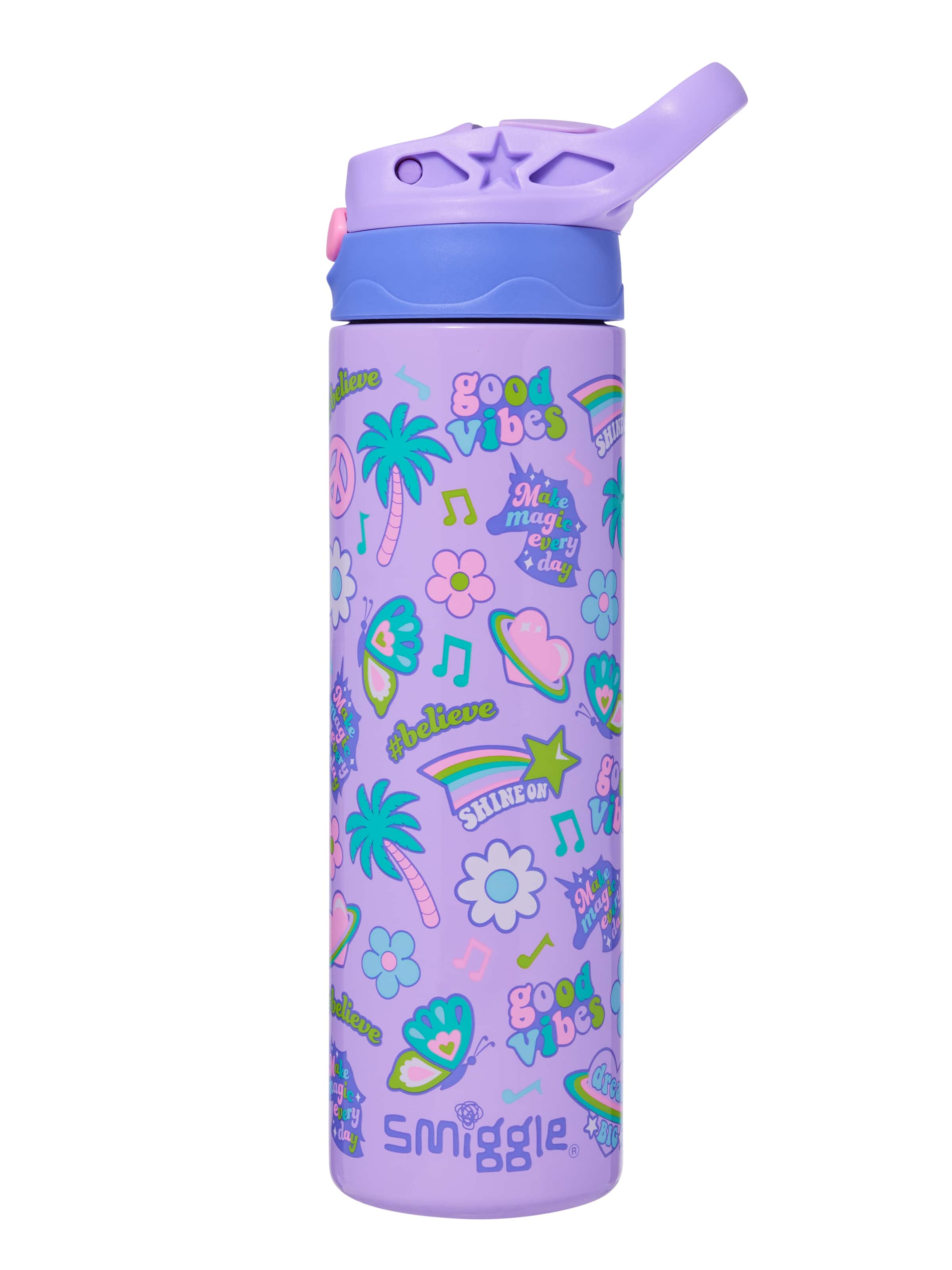 Smiggle - ऑल स्टार्स 520ML ऑटोमैटिक गुप्त पाइप वाली स्टील की मैटरा