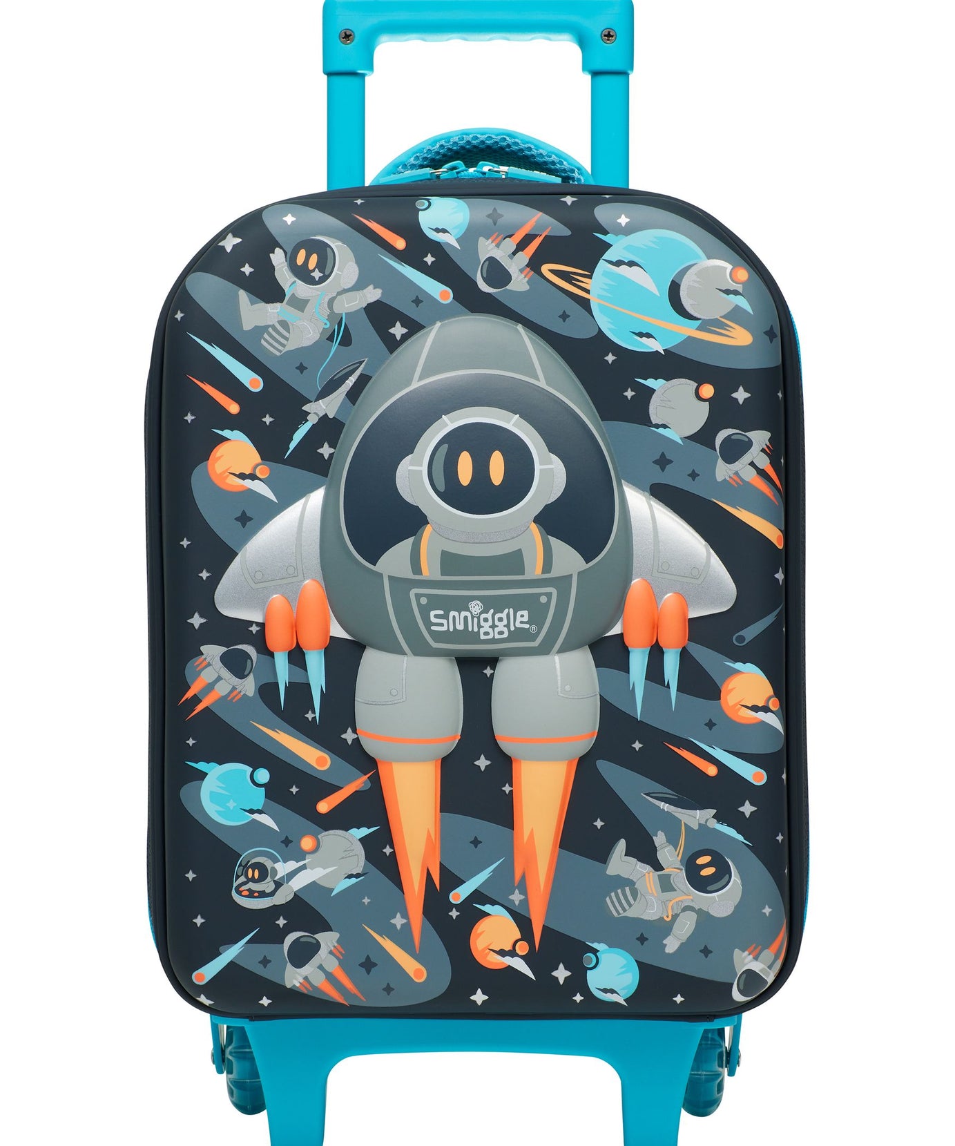 Smiggle - ब्लास्ट ऑफ जूनियर प्रीस्कूल और डेकेयर व्हील्ड सूटकेस