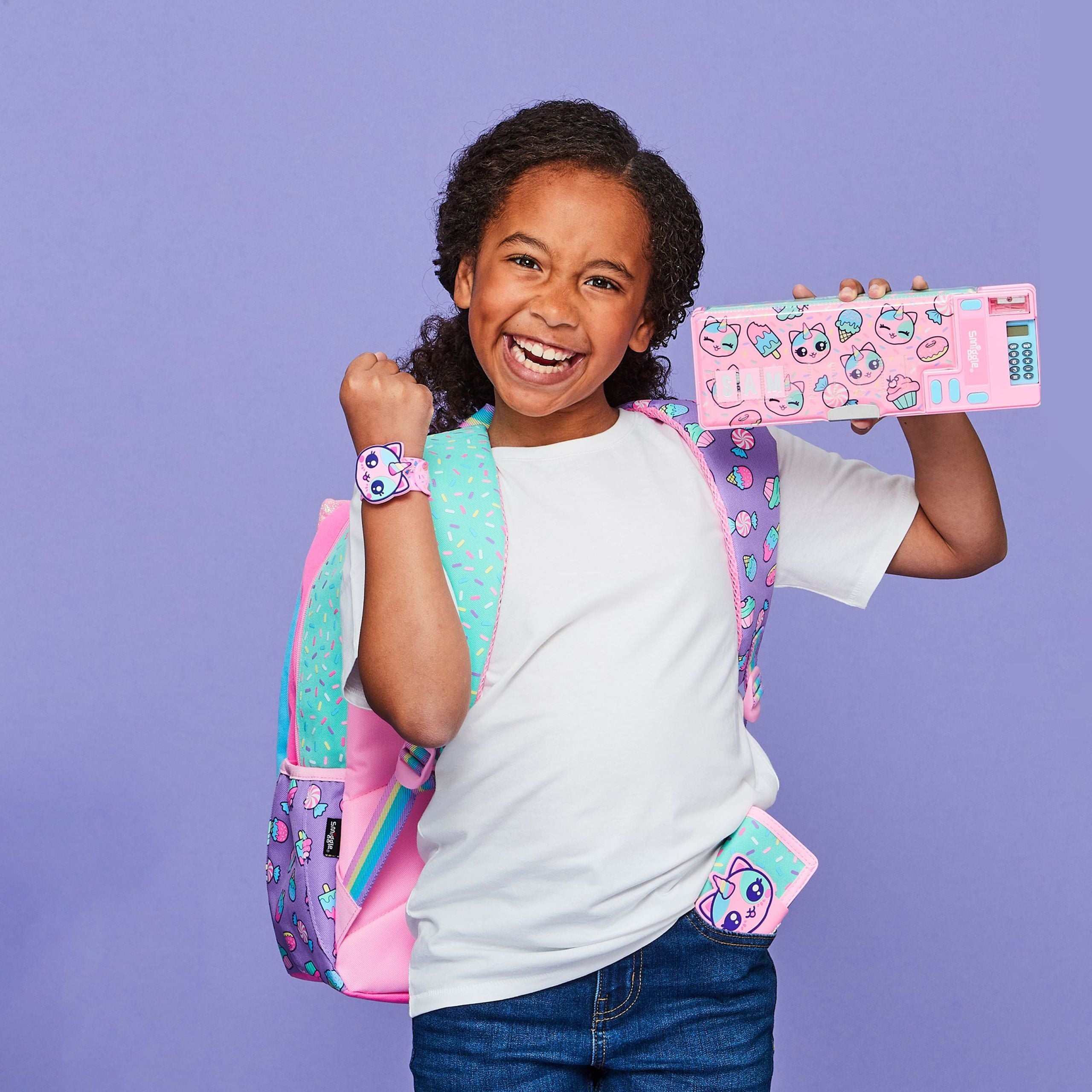 Smiggle - बज़ हिसाब मशीन वाला स्वचालित पेन बॉक्स