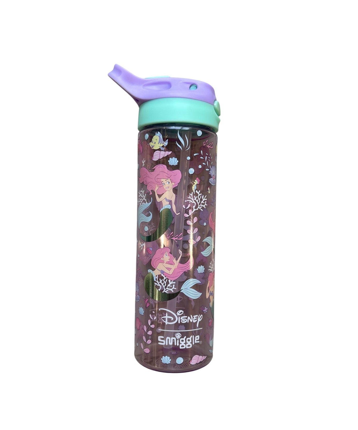 Smiggle - Disney एरियल BPA मुक्त ऑटोमैटिक पाइप वाला 650ML पानी की बोतल