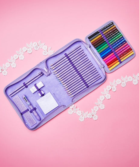 Smiggle - Disney राजकुमारी स्टेशनरी सेट और पेन बॉक्स