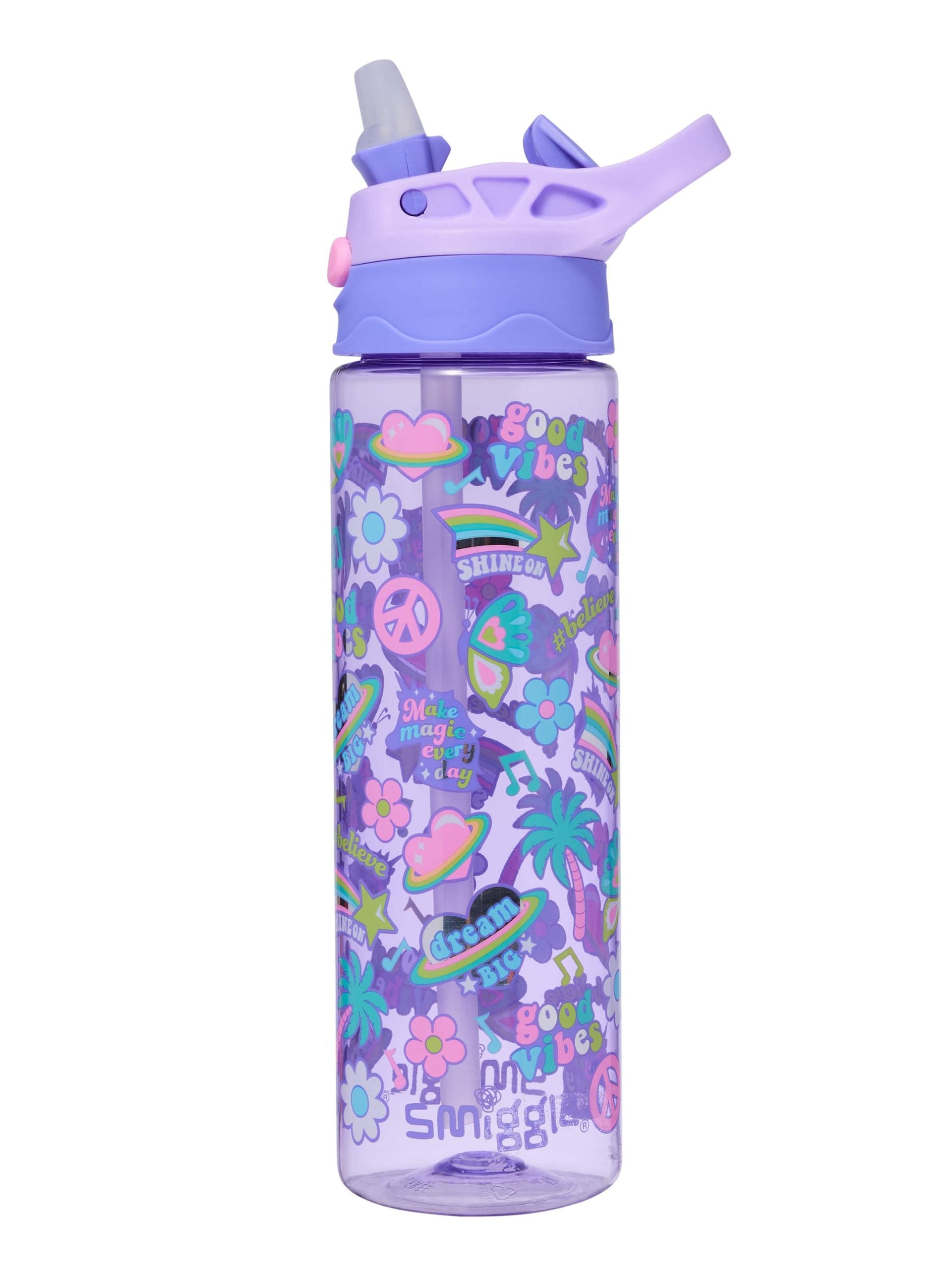Smiggle - ऑल स्टार्स 650ML ऑटोमैटिक मुँह वाला BPA मुक्त पानी की बोतल