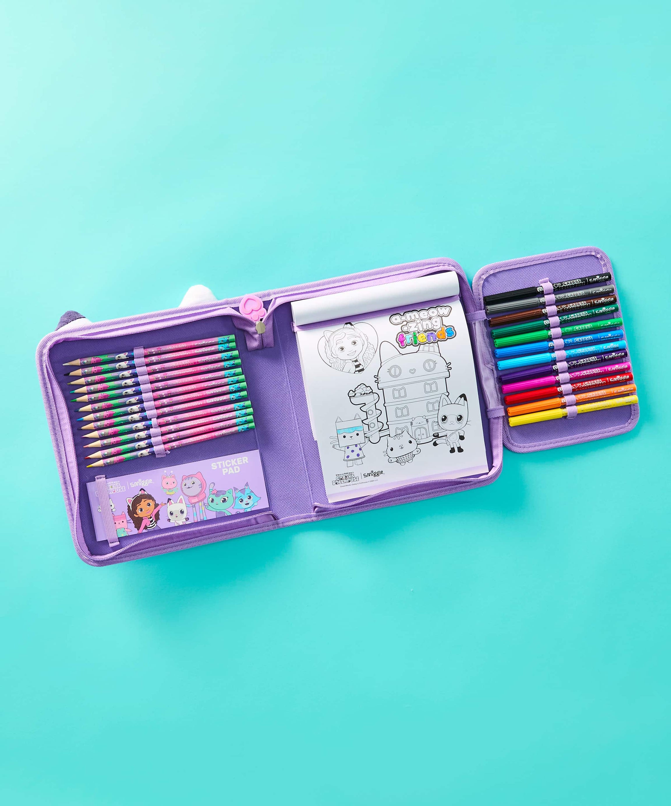 Smiggle - Gabby's Dollhouse पेंसिल बॉक्स और स्टेशनरी सेट
