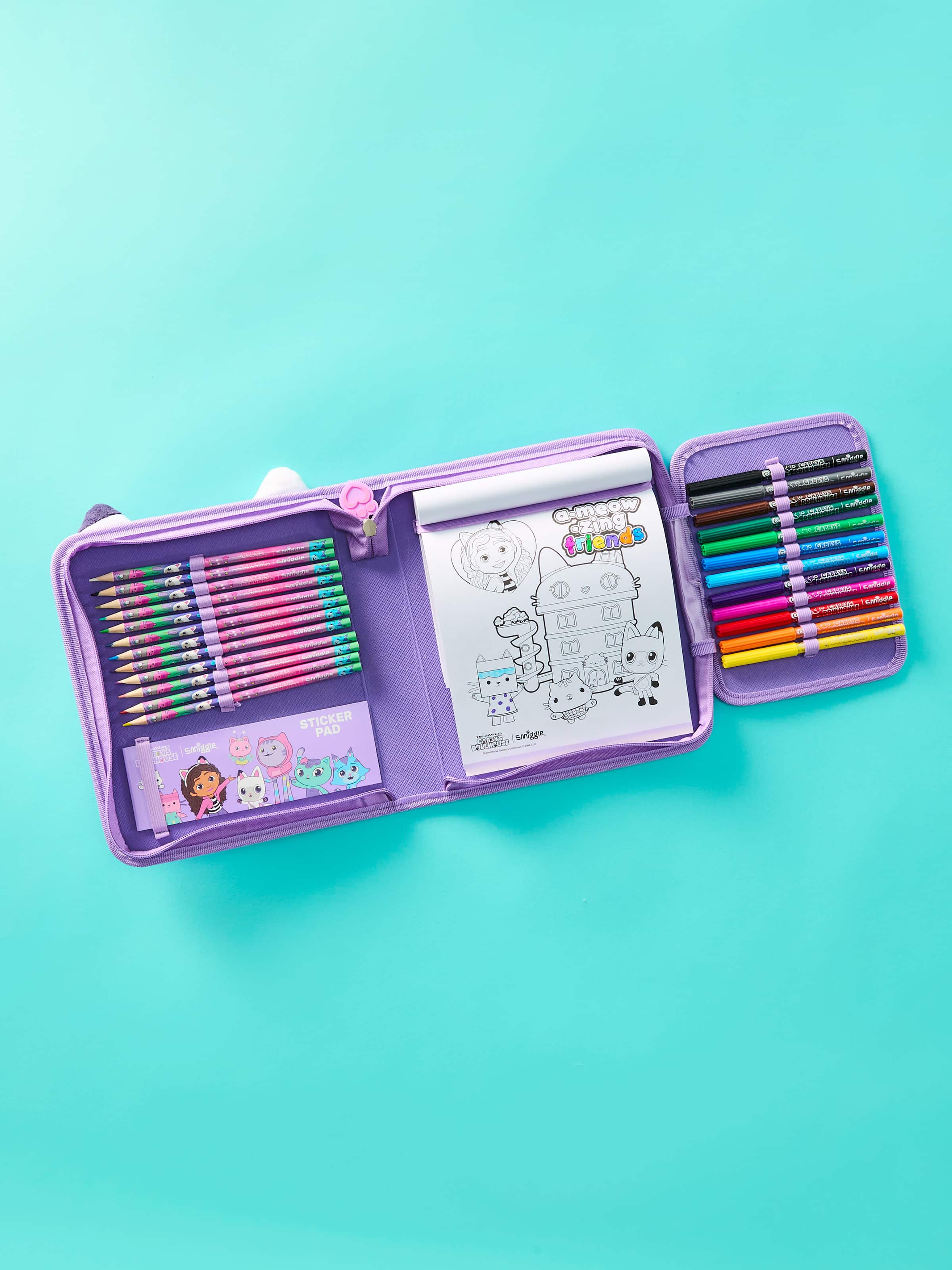 Smiggle - Gabby's Dollhouse पेंसिल बॉक्स और स्टेशनरी सेट