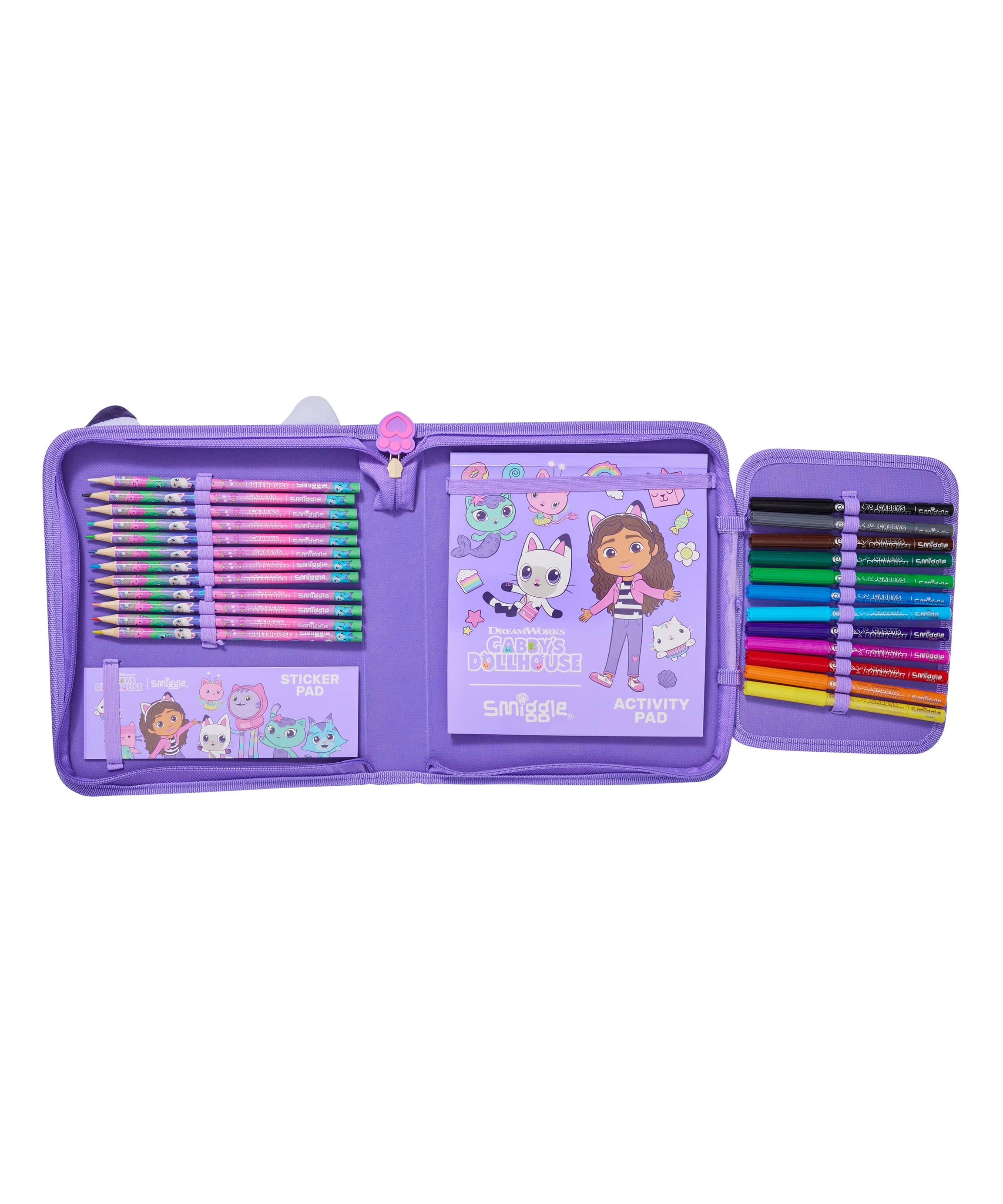 Smiggle - Gabby's Dollhouse पेंसिल बॉक्स और स्टेशनरी सेट
