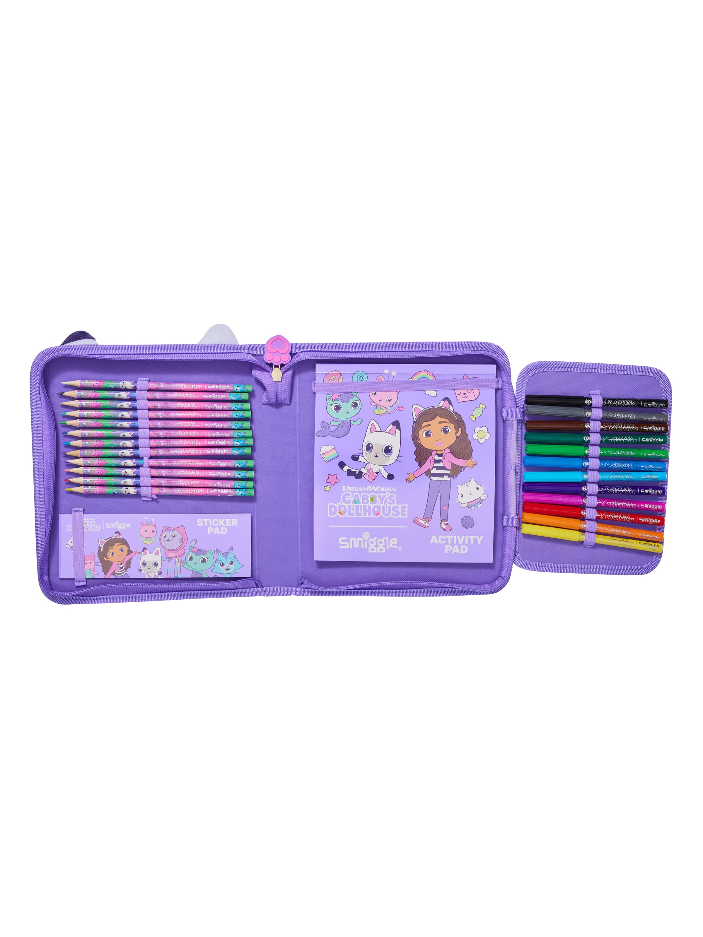 Smiggle - Gabby's Dollhouse पेंसिल बॉक्स और स्टेशनरी सेट