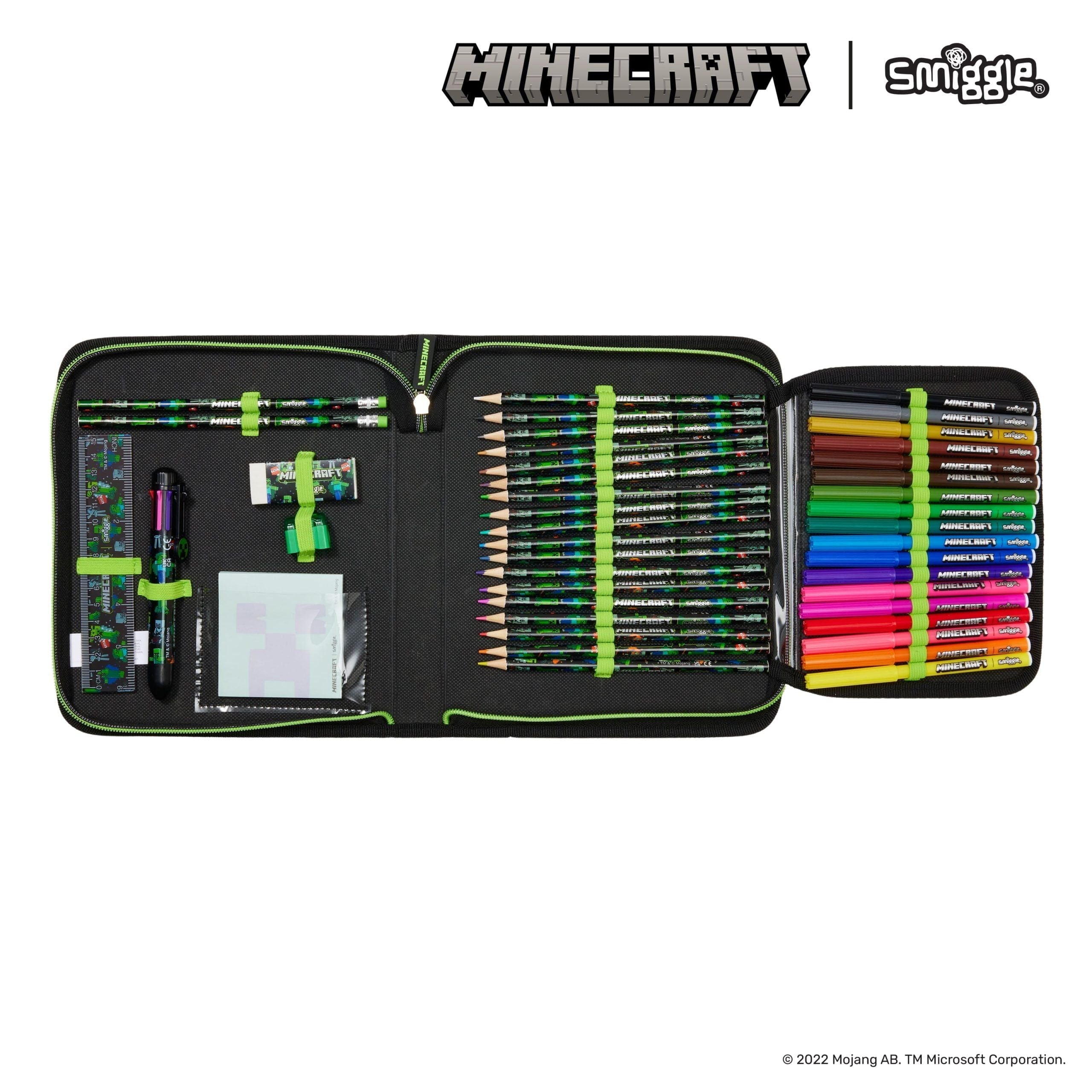 Smiggle - Minecraft स्टेशनरी सेट और पेंसिल बॉक्स
