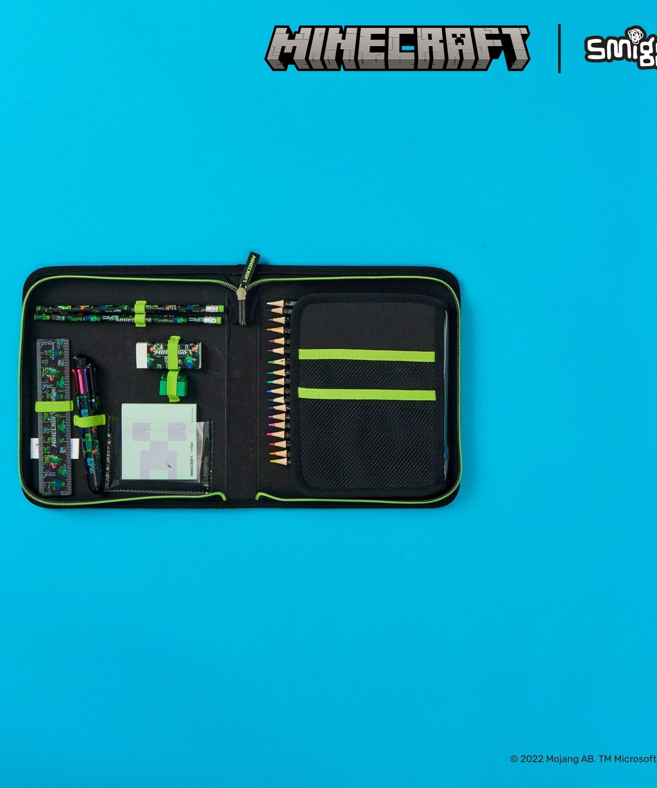 Smiggle - Minecraft स्टेशनरी सेट और पेंसिल बॉक्स