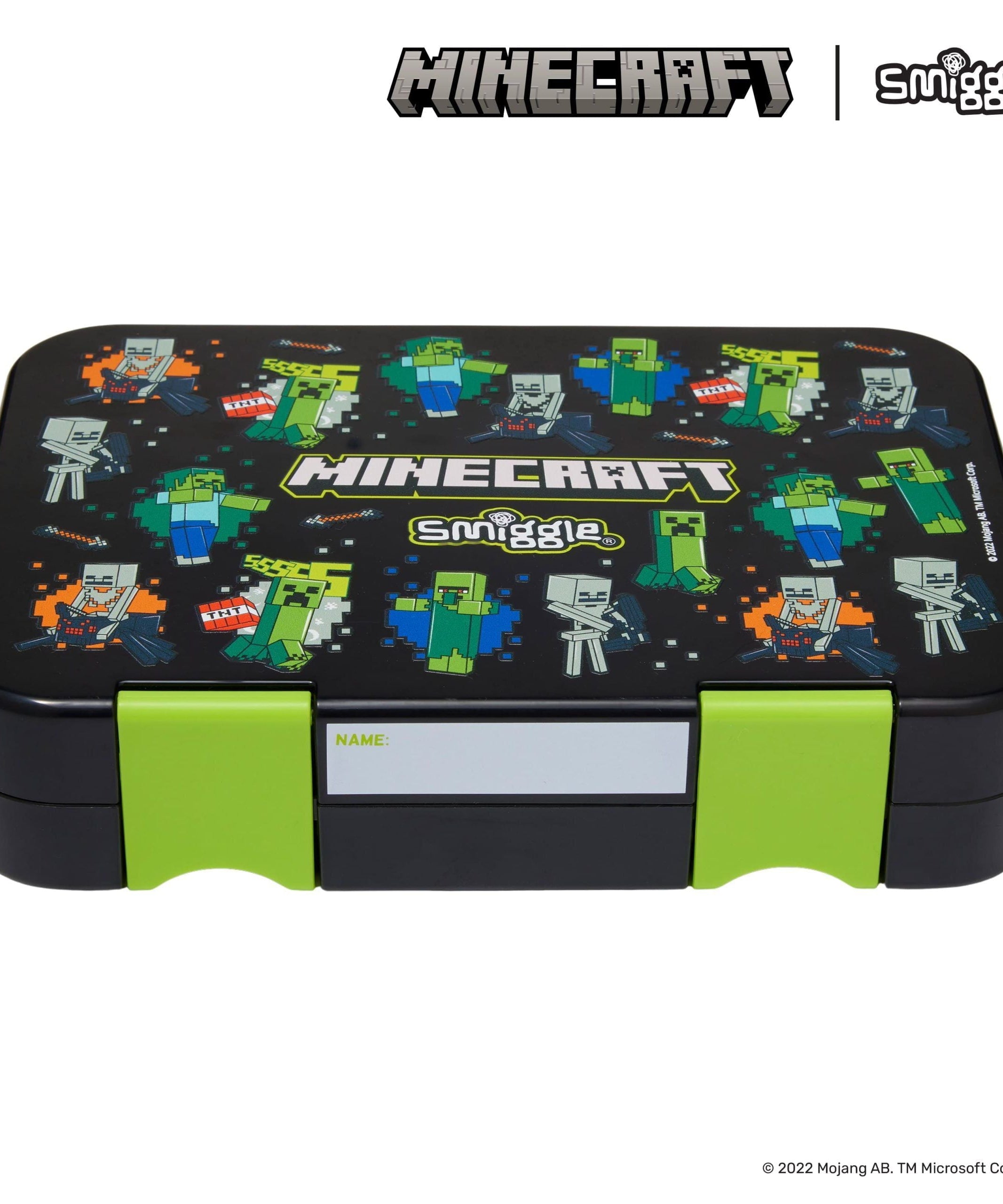 Smiggle - Minecraft मध्यम आकार का बेंटो लंच बॉक्स