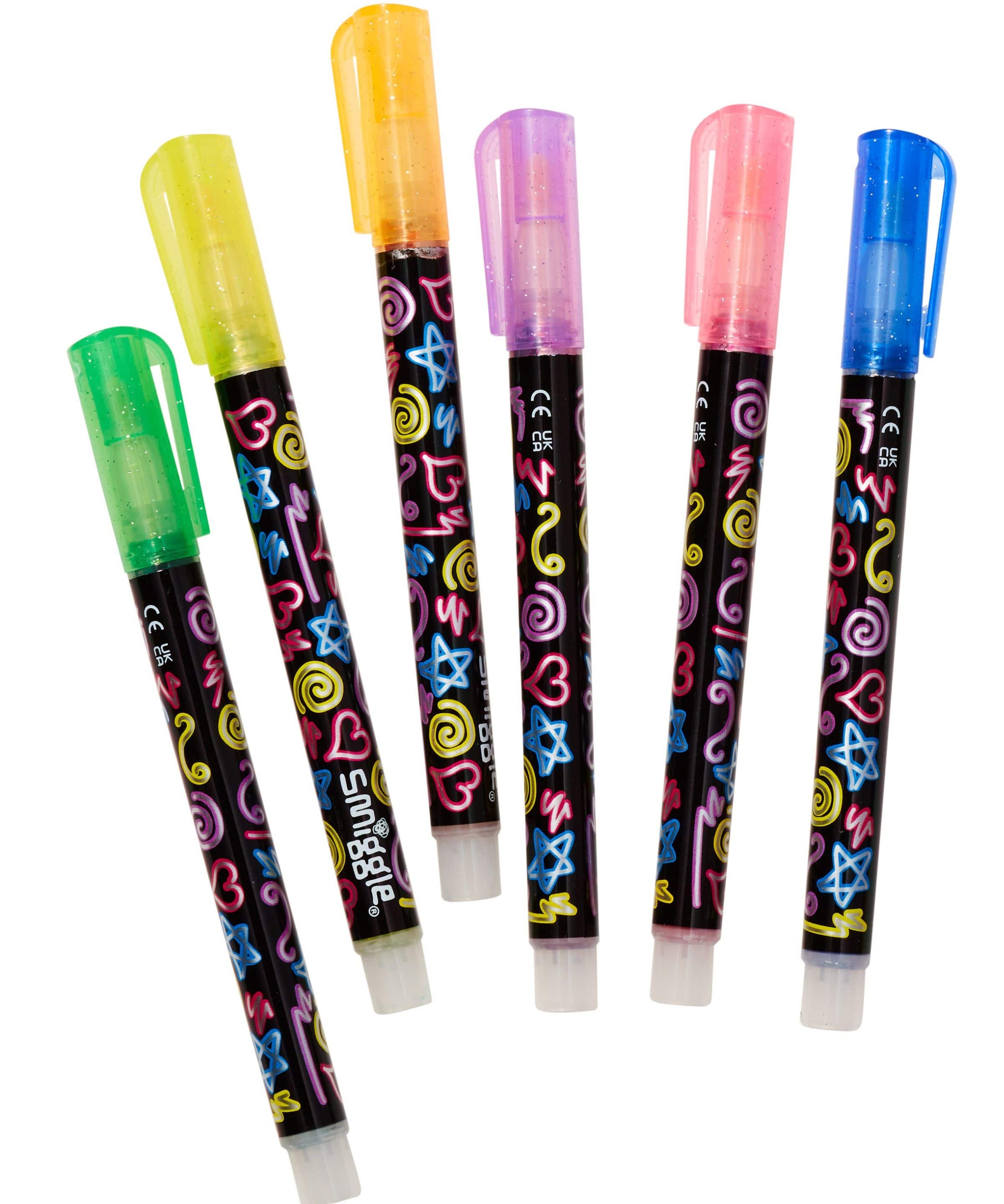 Smiggle - आउटलाइन चांदी चमकीला फॉरफोरलू हाईलाइटर 6 पेन सेट