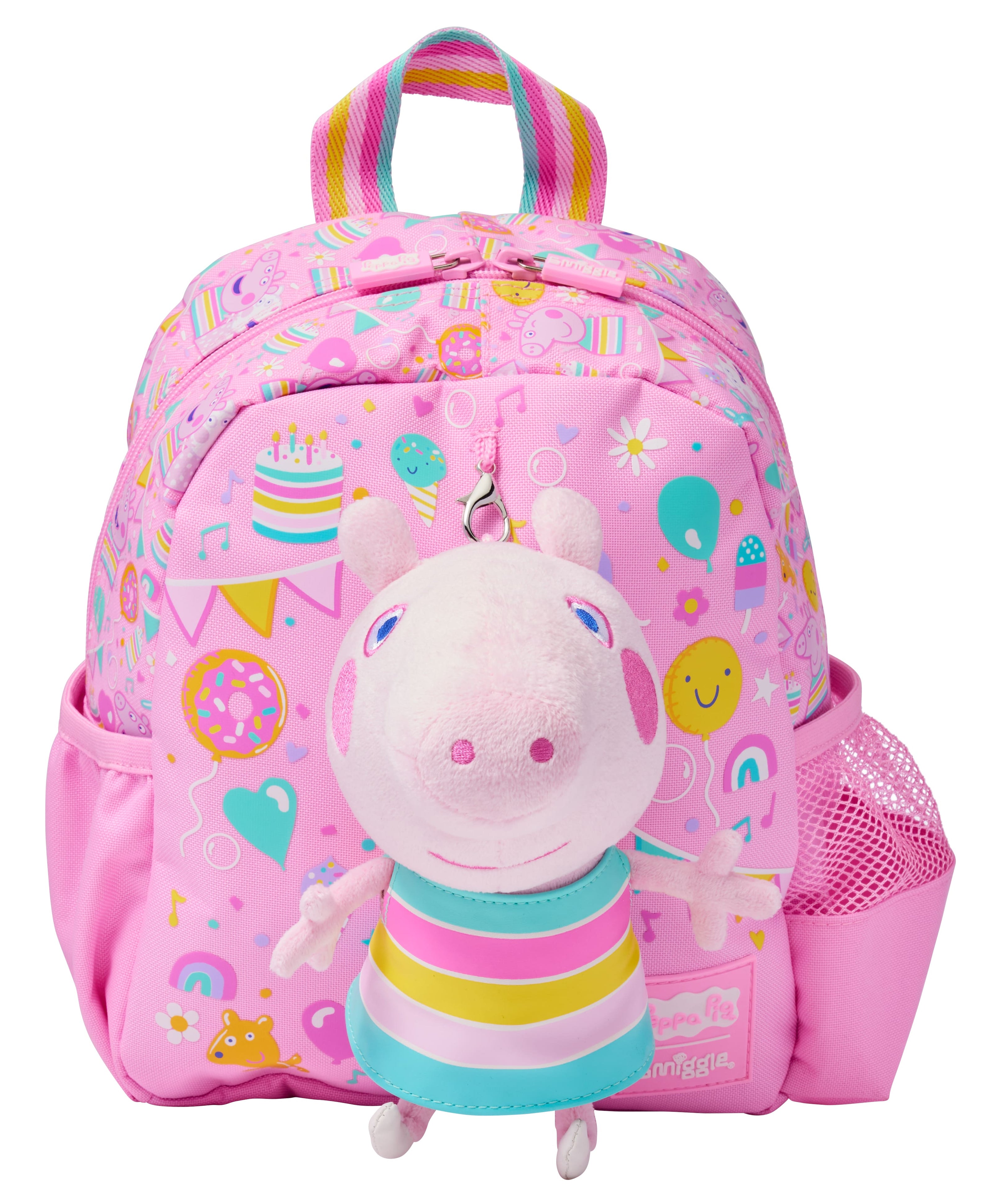 Smiggle - पेप्पा पिग हटाने योग्य खिलौना वाला डे केयर स्कूल बैग