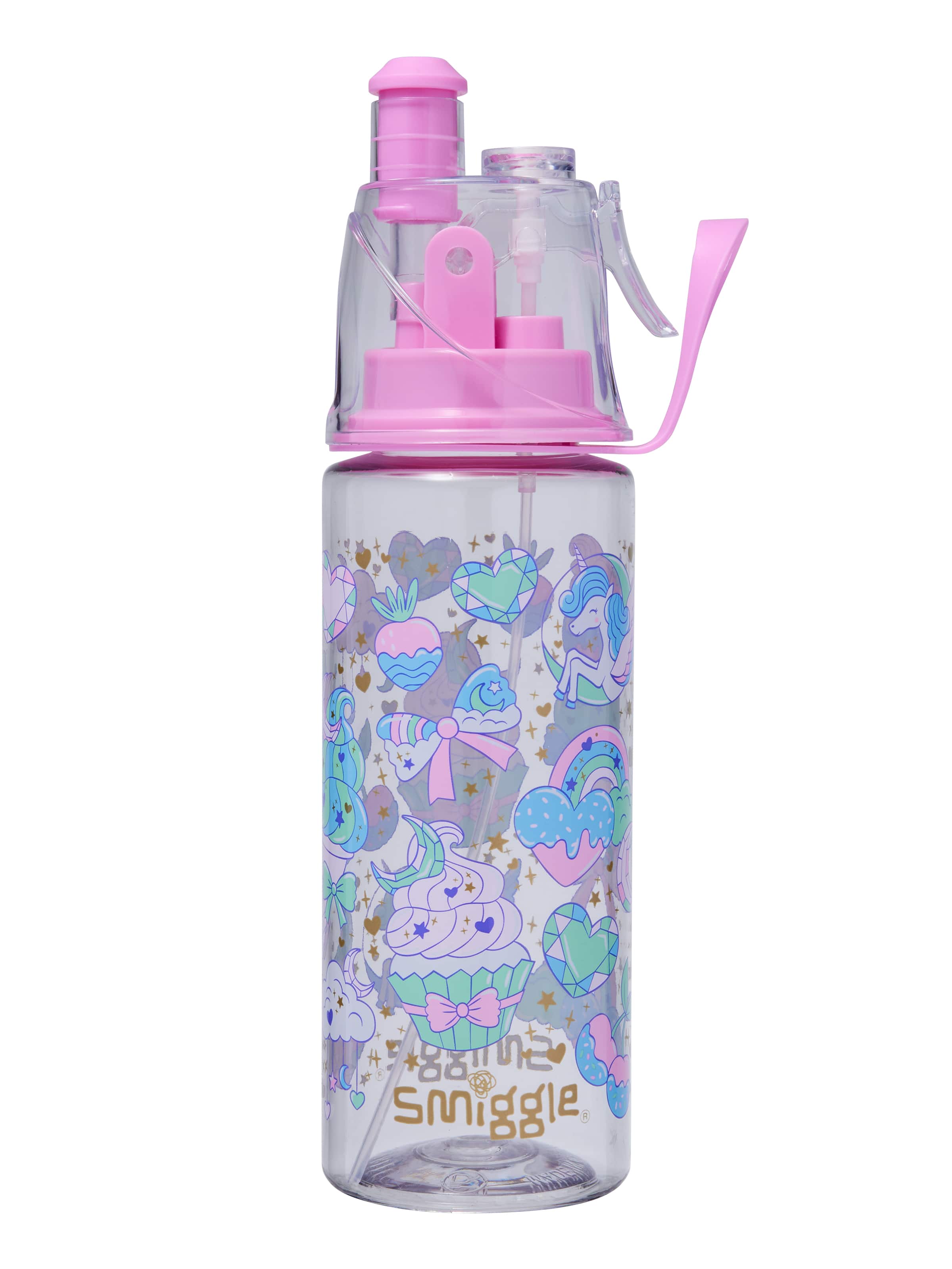 Smiggle - रेडियंट पानी का स्प्रेयर 560ML BPA मुक्त पानी की बोतल