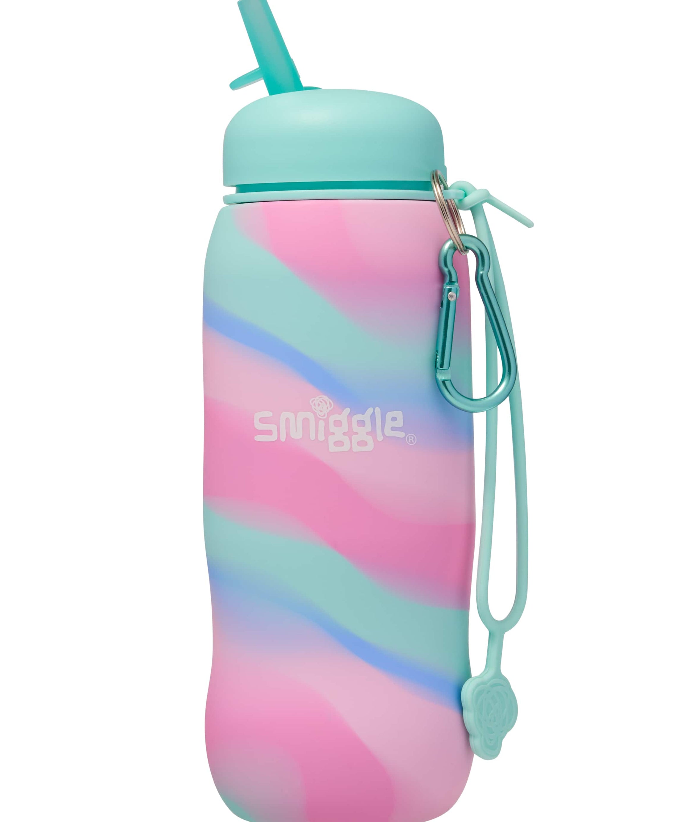 Smiggle - सुरियल तह करने योग्य सिलिकॉन BPA मुक्त 630ML पानी की बोतल