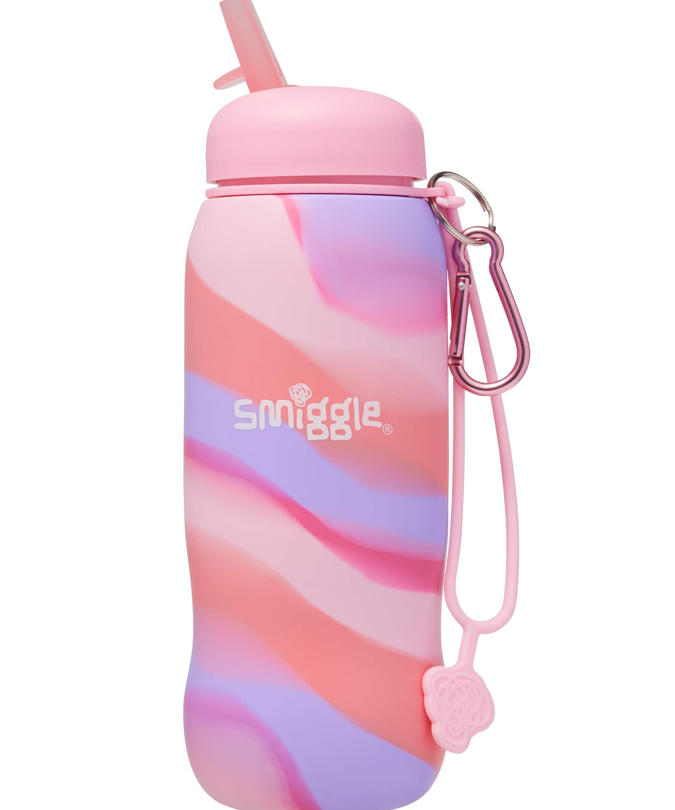 Smiggle - सुरियल तह करने योग्य सिलिकॉन BPA मुक्त 630ML पानी की बोतल