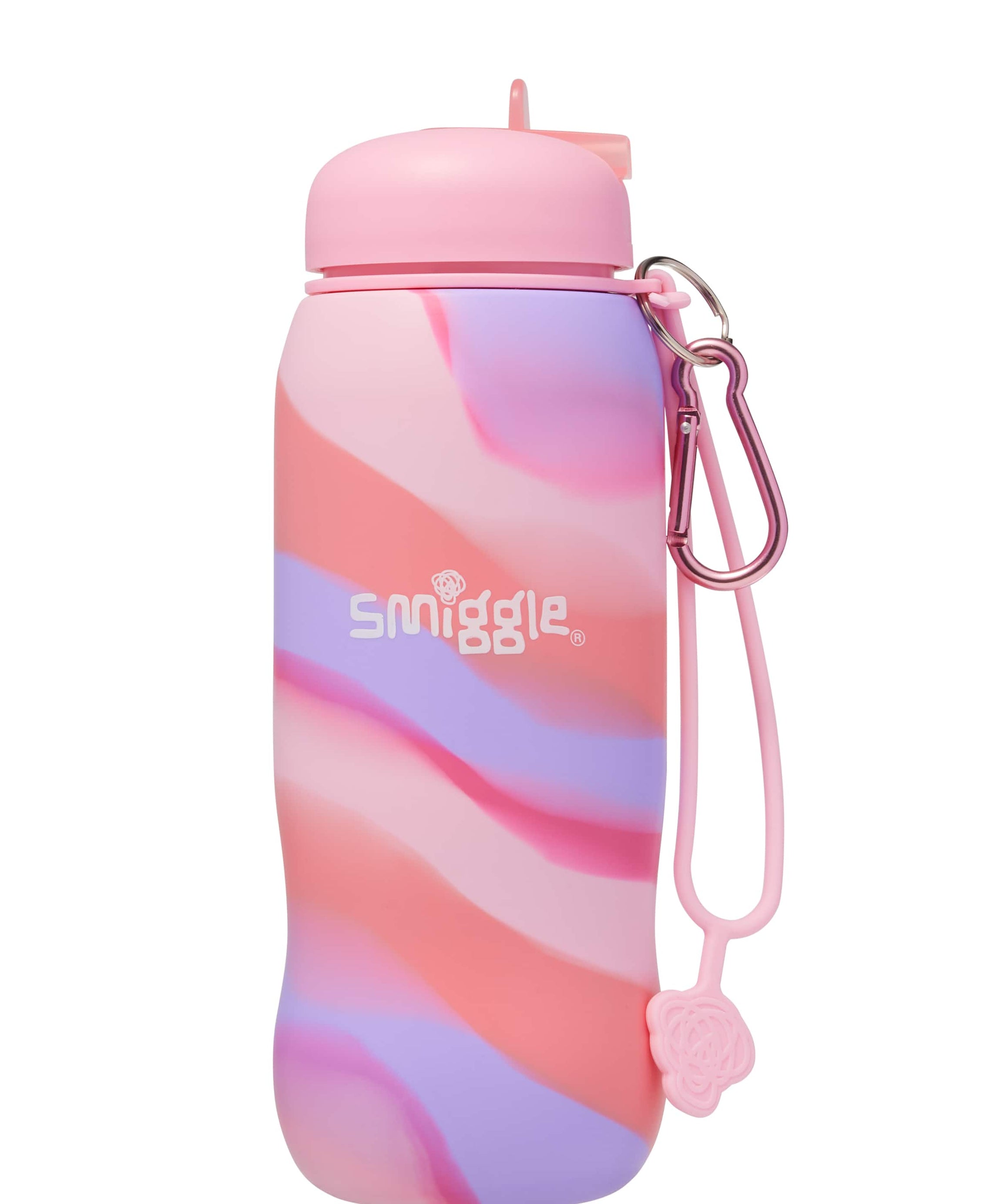 Smiggle - सुरियल तह करने योग्य सिलिकॉन BPA मुक्त 630ML पानी की बोतल