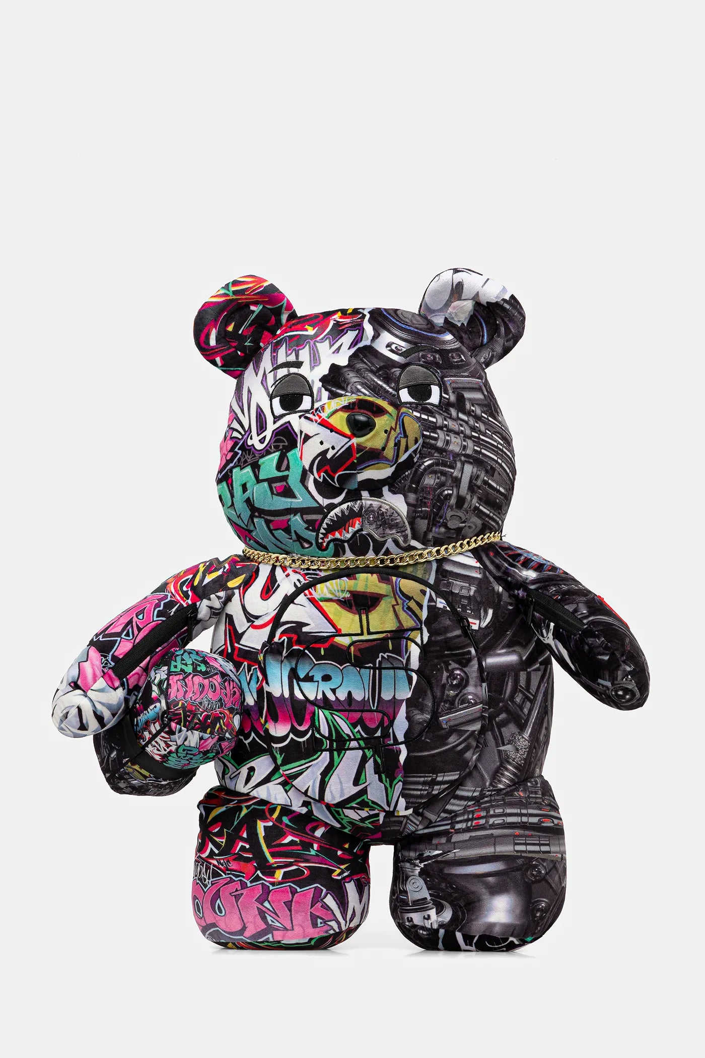 Sprayground - स्प्लिट साइबरशार्क पैरा आयısı टेडी बैकपैक