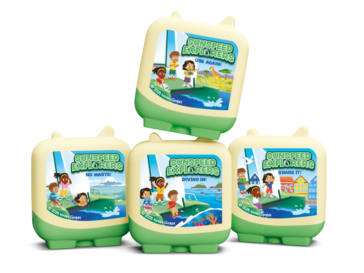 Tonies - Sunspeed खोजकर्ता 4 टुकड़े सेट अंग्रेज़ी ध्वनि आकृति