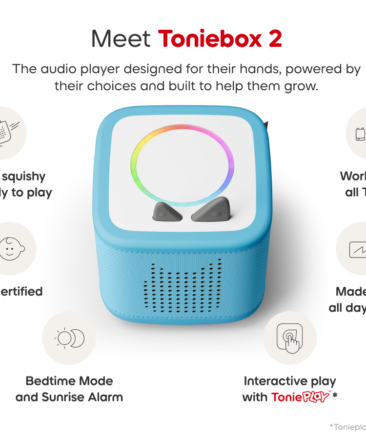 Tonies - Toniebox 2 बादल नीला प्रारंभिक सेट बॉक्स