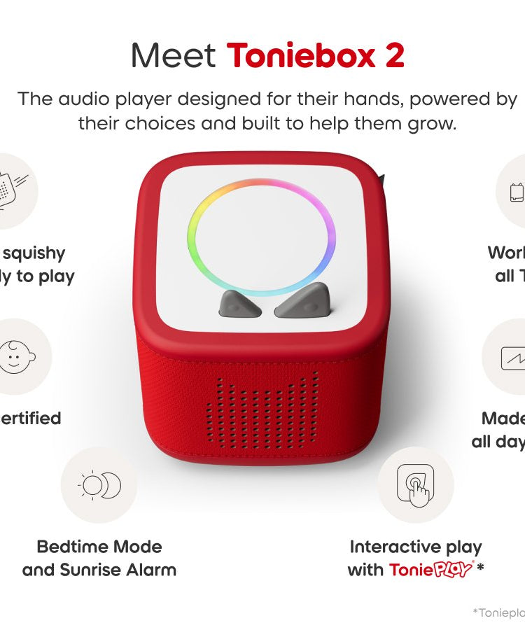 Tonies - Toniebox 2 लाल शुरुआत सेट बॉक्स
