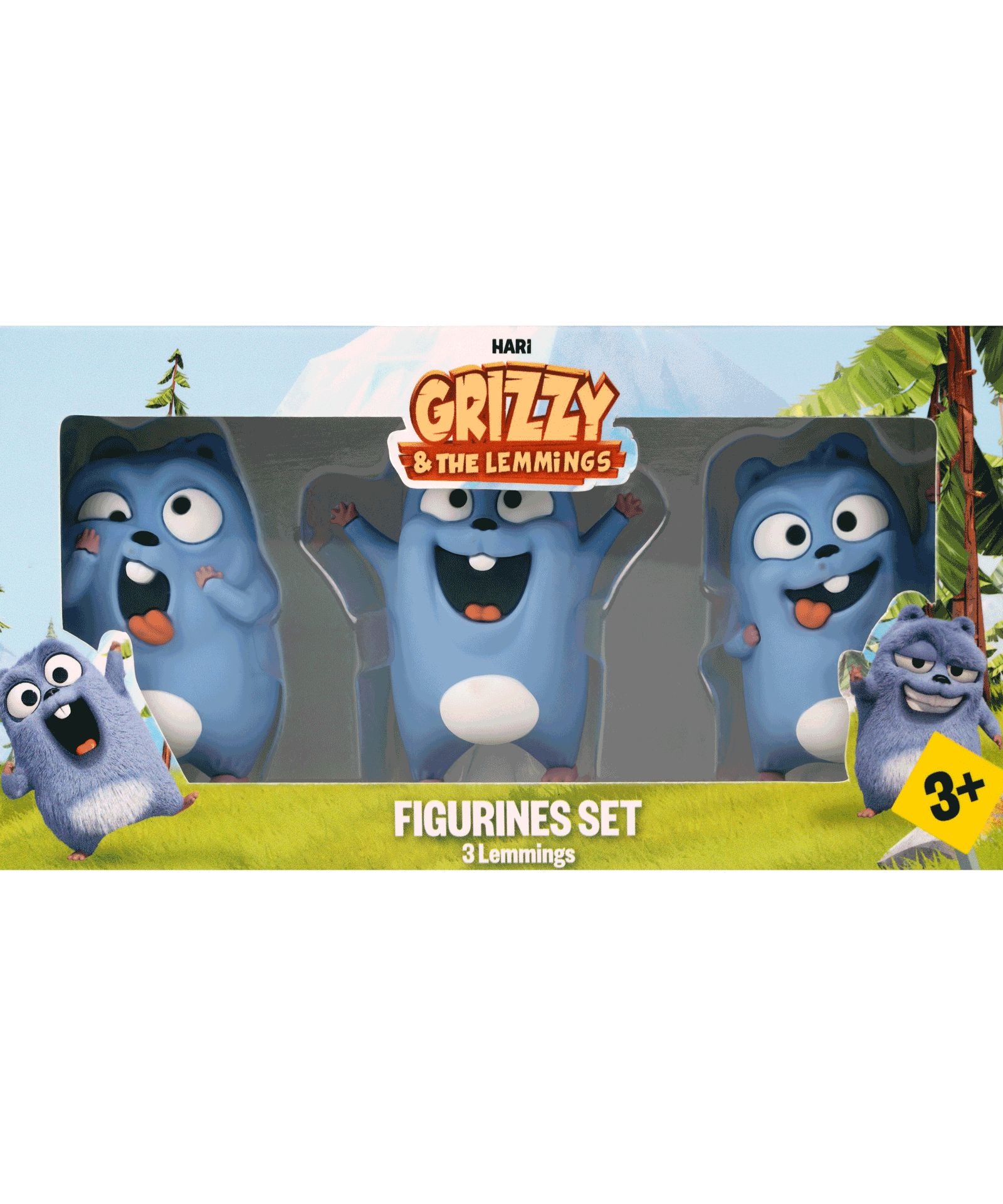 Grizzy ve Lemmingler - 3lü Leming Figür Oyuncağı-Dinossi