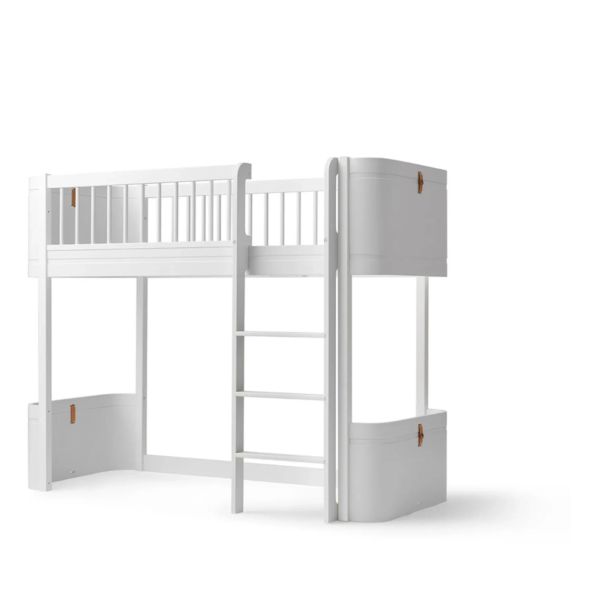 Oliver Furniture - Orta Yükseklikte Ahşap Mini+ Karyola 68x162cm | Beyaz