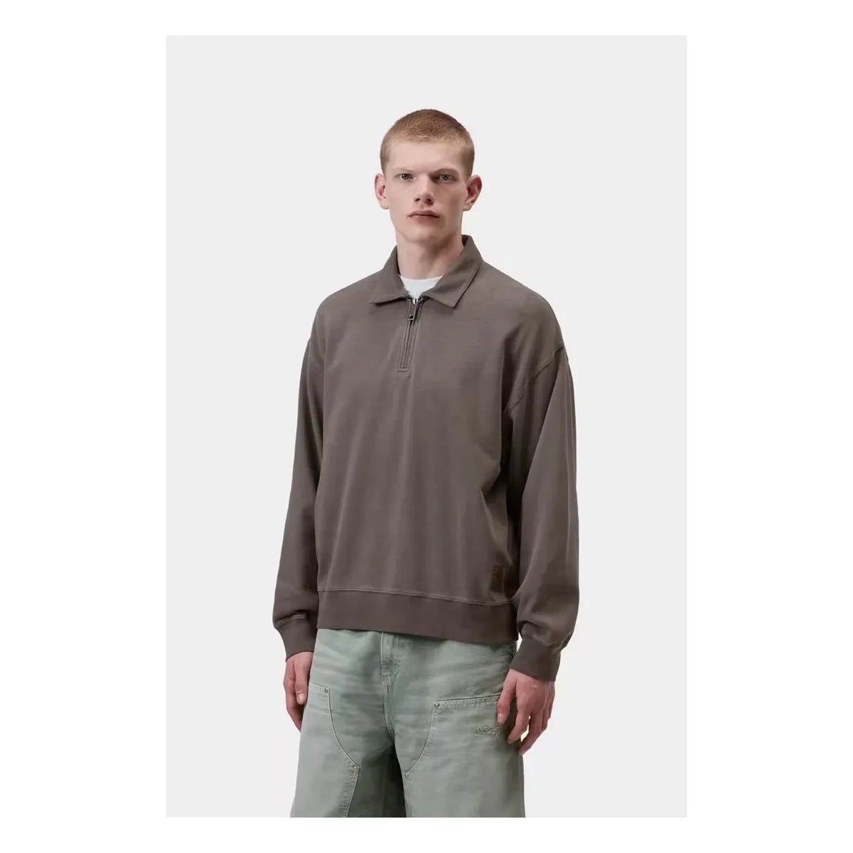 Carhartt WIP - Harper कॉटन ज़िप-स्वेटर | टॉपी ब्राउन
