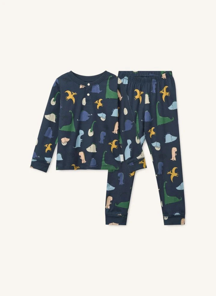 Liewood - Wilhelm Dinosaurs Organik Pamuklu Pijama | Lacivert