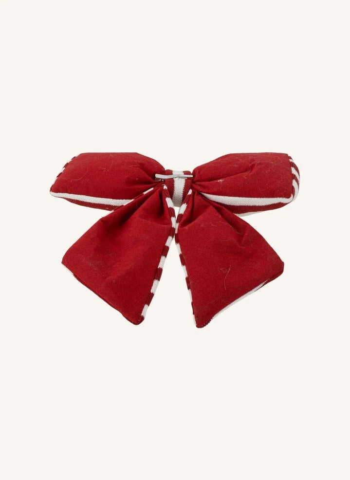 Bloomingville - Ruby Çizgili Fiyonk Noel Süsü | Kırmızı