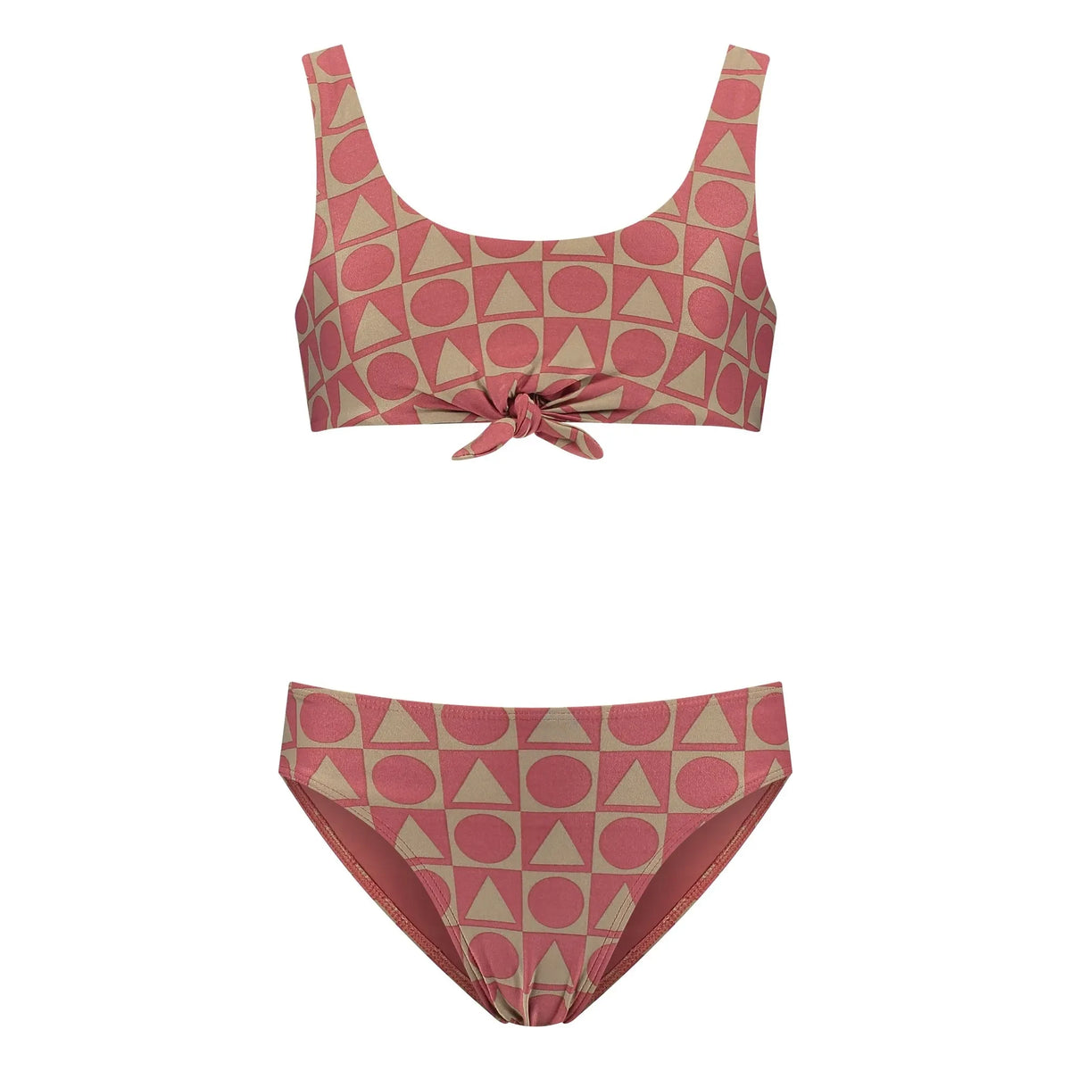 Beachlife - 2 Parçalı Mayo Düğüm Desenli Geri Dönüştürülmüş Lifler | Bordo