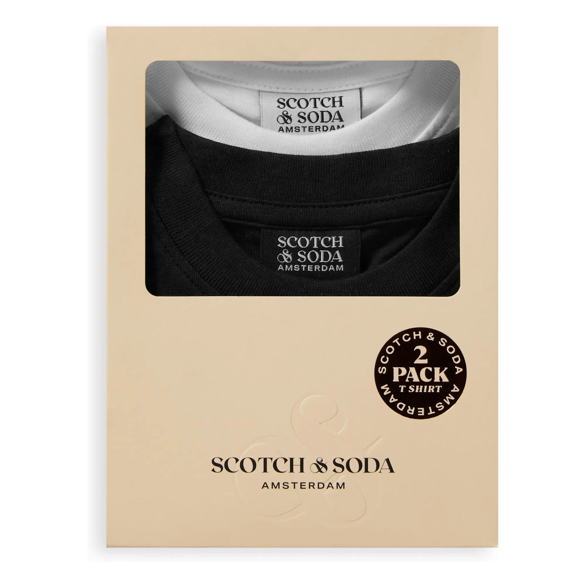 Scotch & Soda - 2'li organik pamuklu tişört seti | Siyah