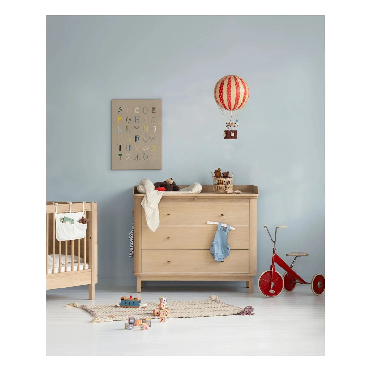 Oliver Furniture - Ahşap 3 çekmeceli şifonyer için alt değiştirme ünitesi