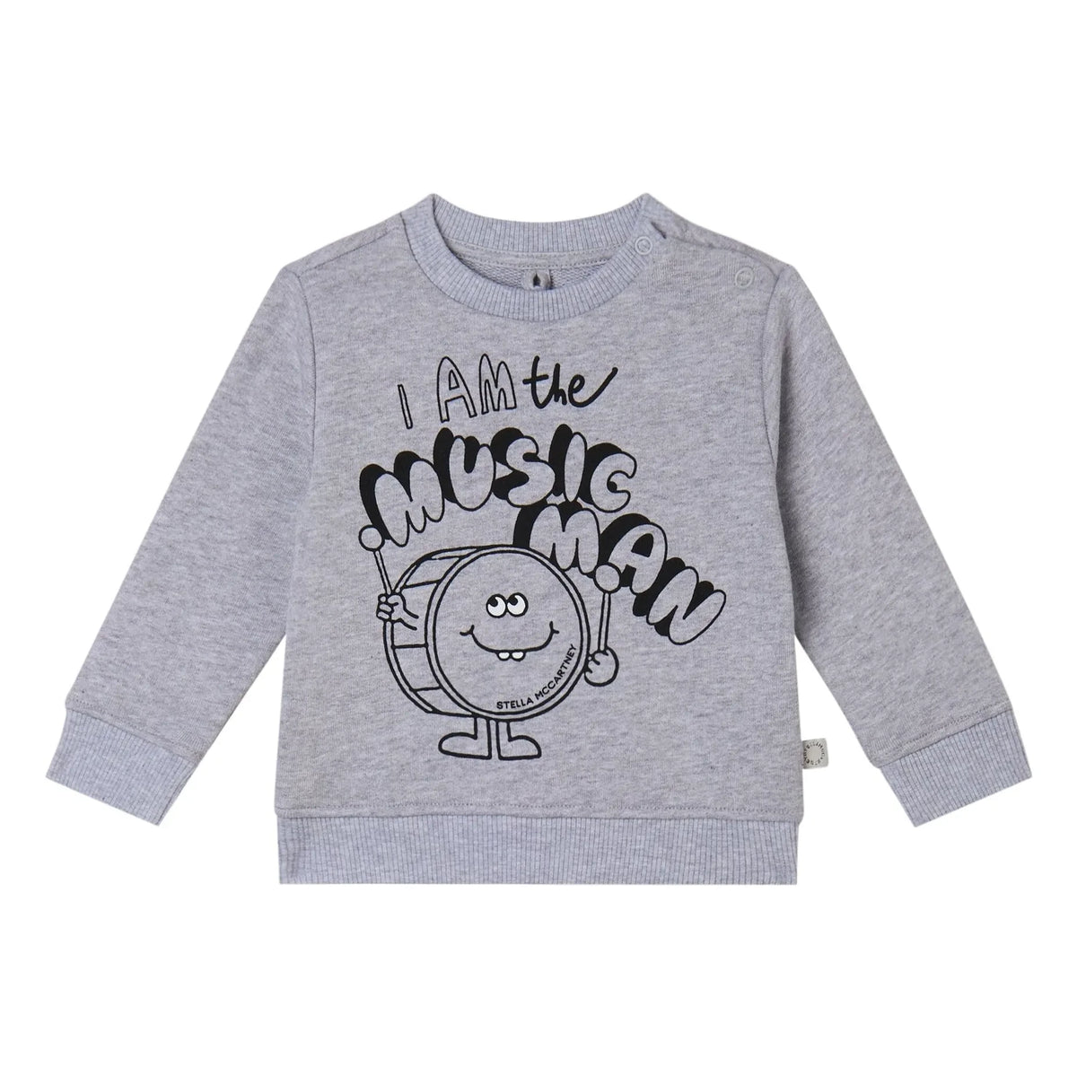 Stella McCartney Kids - I Am The Music Man स्वेटशर्ट ऑर्गेनिक कॉटन | ग्रे