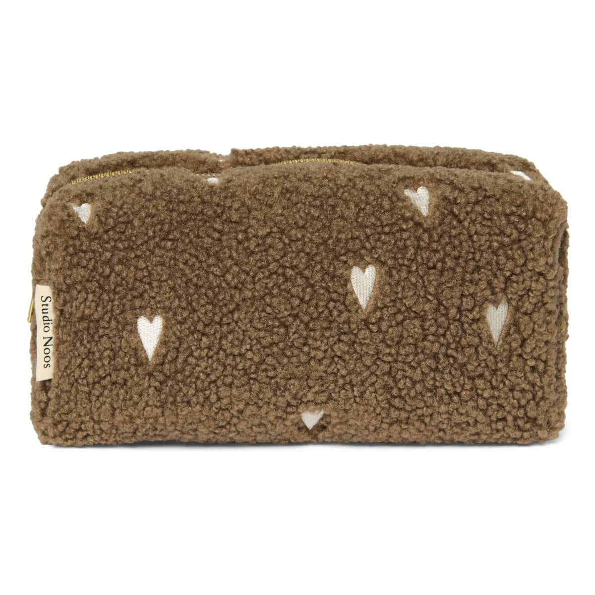 Studio Noos - दिल के पैटर्न वाला कॉस्मेटिक बैग | भूरा