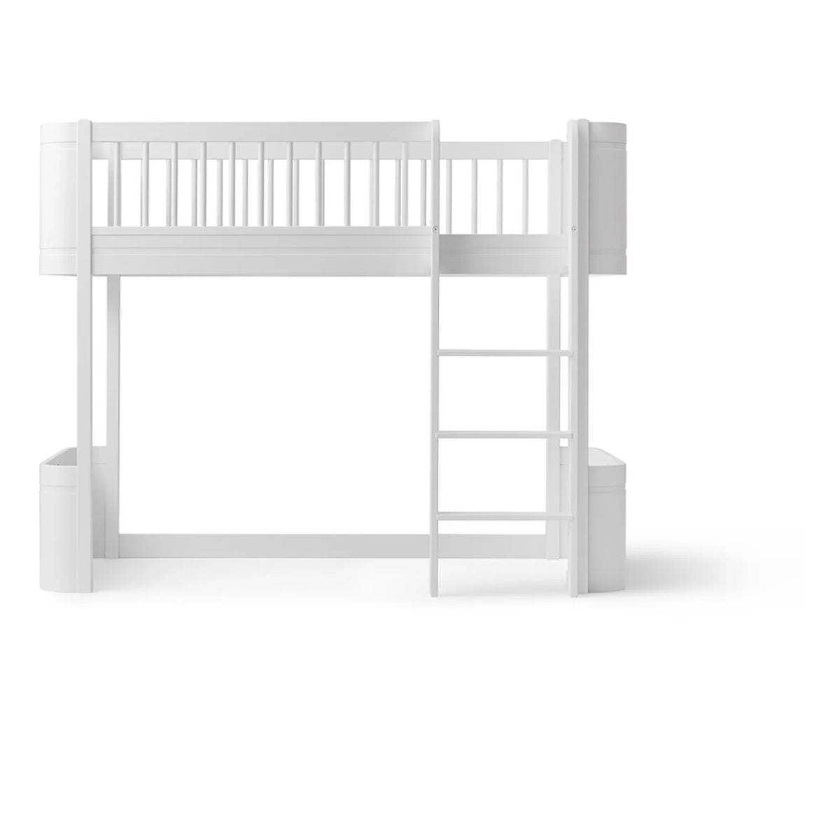 Oliver Furniture - Orta Yükseklikte Ahşap Mini+ Karyola 68x162cm | Beyaz