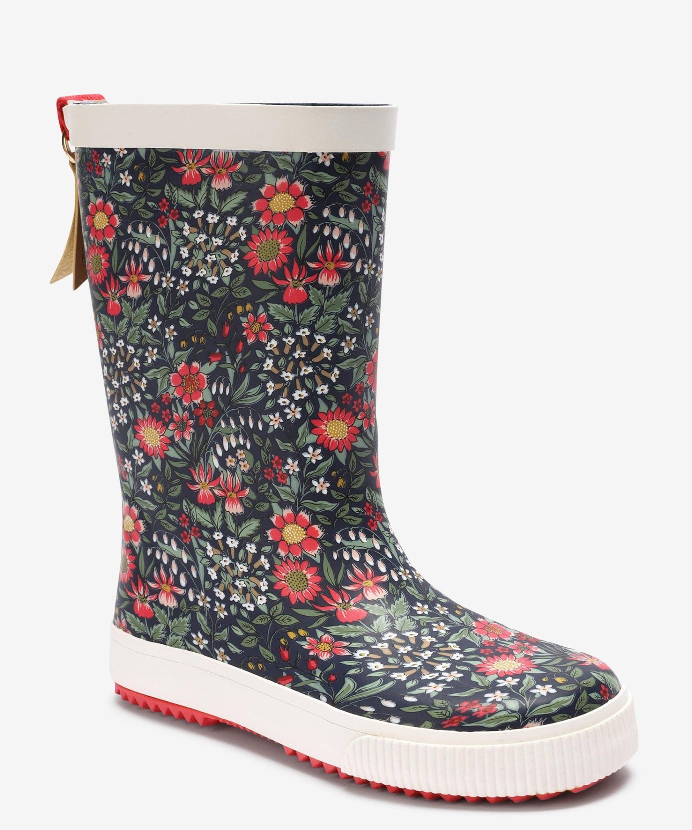 KidyLove - Çiçek Desenli Yumuşak Tabanlı Kadın Yağmur Çizmesi - 30.5-Dinossi