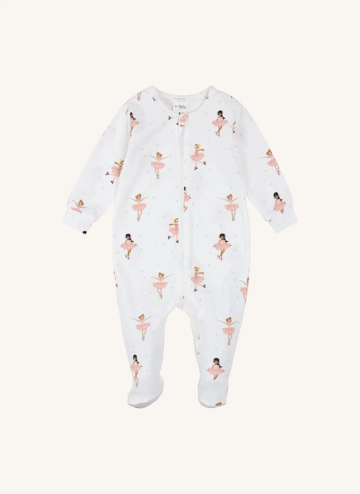 Petit Lem - Organik Pamuklu "Skater" Patikli Pijama | Ekru