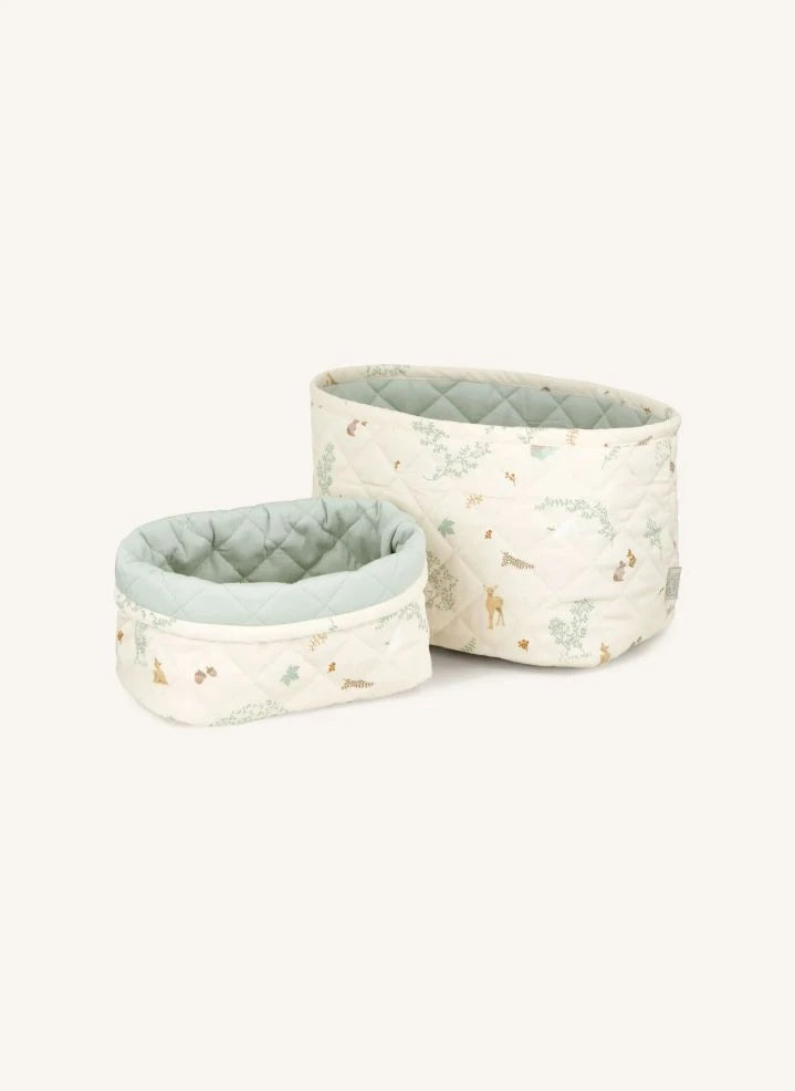 Cam Cam - Woodland Depolama Sepetleri - 2'li Set | Ekru