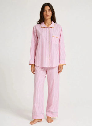 Folkloore - Çizgili Pijama - Kadın Koleksiyonu | Soluk Pembe