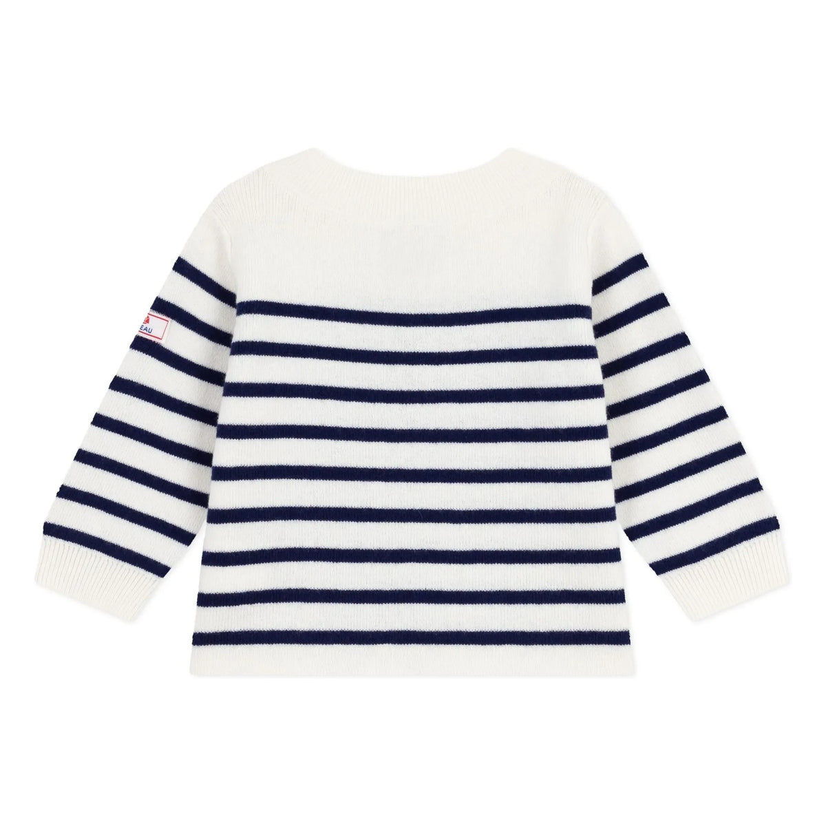Petit Bateau - मैरिनियर लोगो ऊनी स्वेटर | सफ़ेद